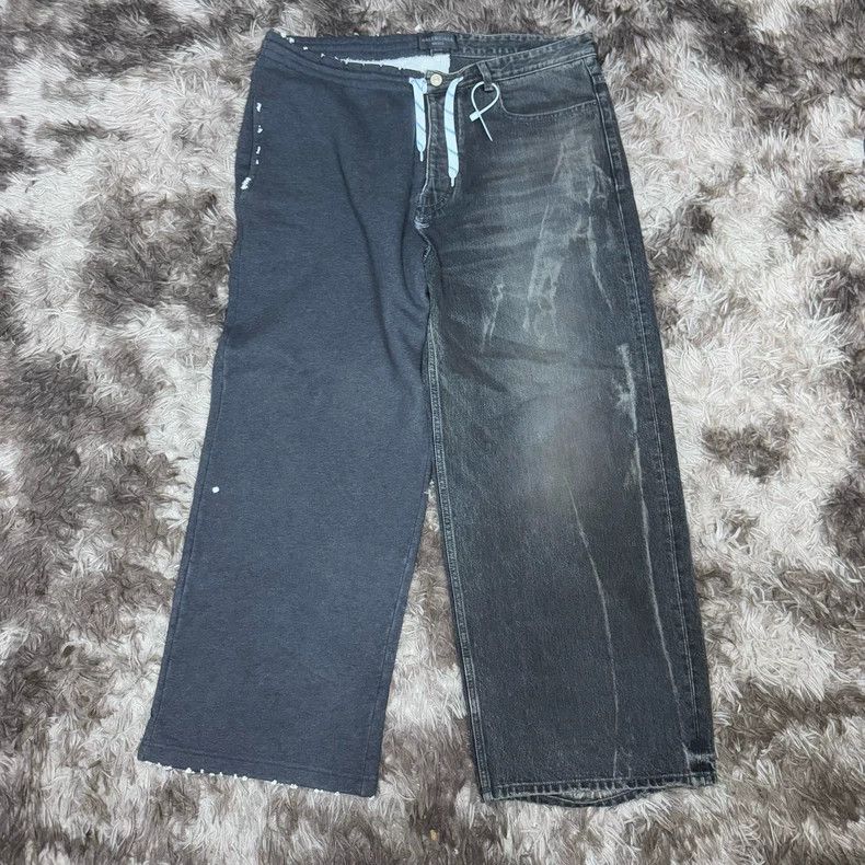 Balenciaga Balenciaga 24Summer Patchwork Denim Sweatpants - dmc Size US 30 / EU 46 - 1 Thumbnail