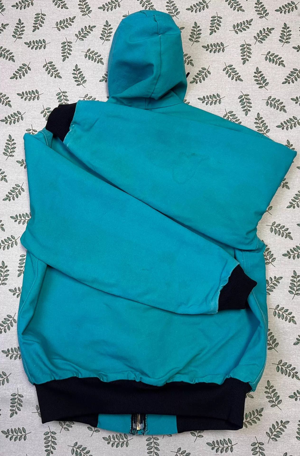 Carhartt Vintage Carhartt JR441 TEAL Hooded Work Jacket L Size US L / EU 52-54 / 3 - 6 Thumbnail