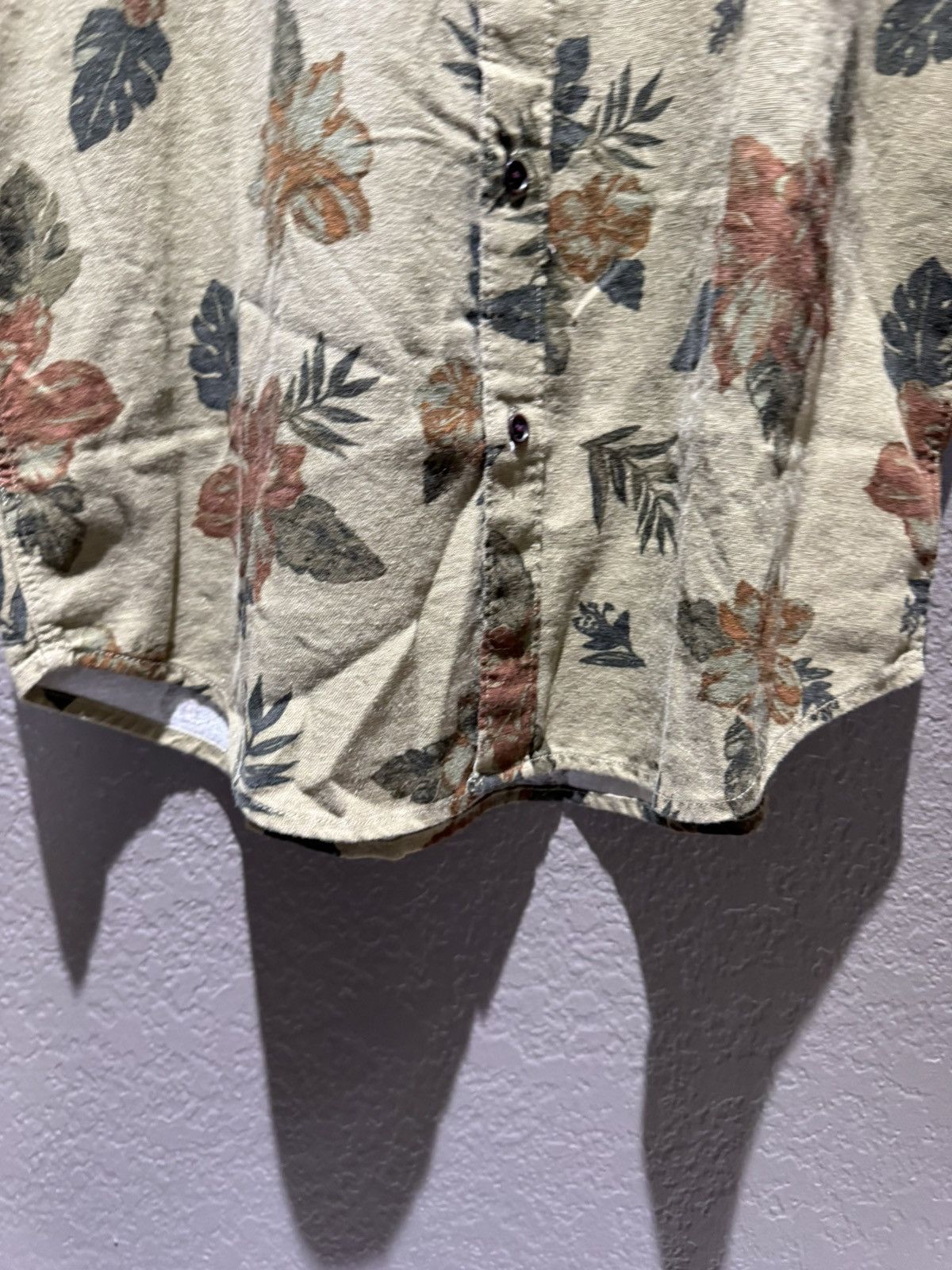 Lucky Brand Lucky Brand Olive Green Floral Hawaiian Short Sleeve Button Size US S / EU 44-46 / 1 - 4 Thumbnail