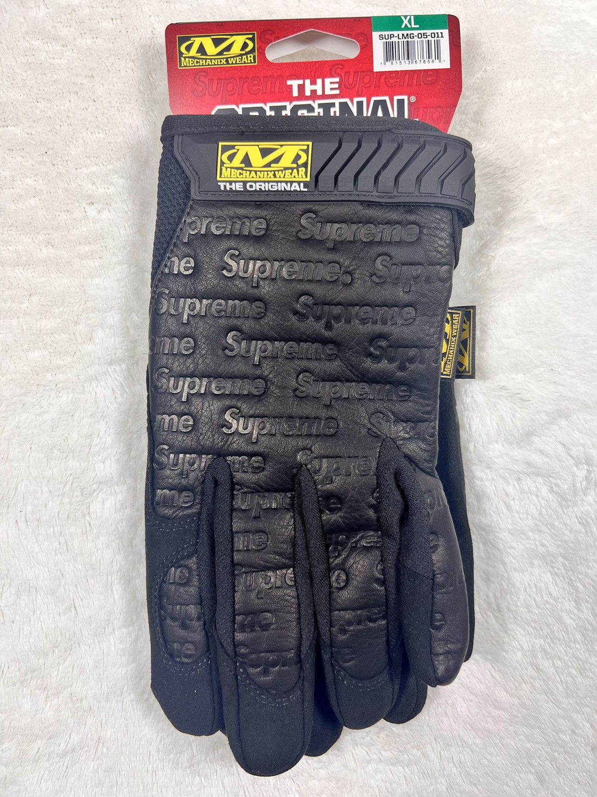 image of Supreme Ss24 Mechanix Leather Work Gloves in Black, Men's (Size 46)