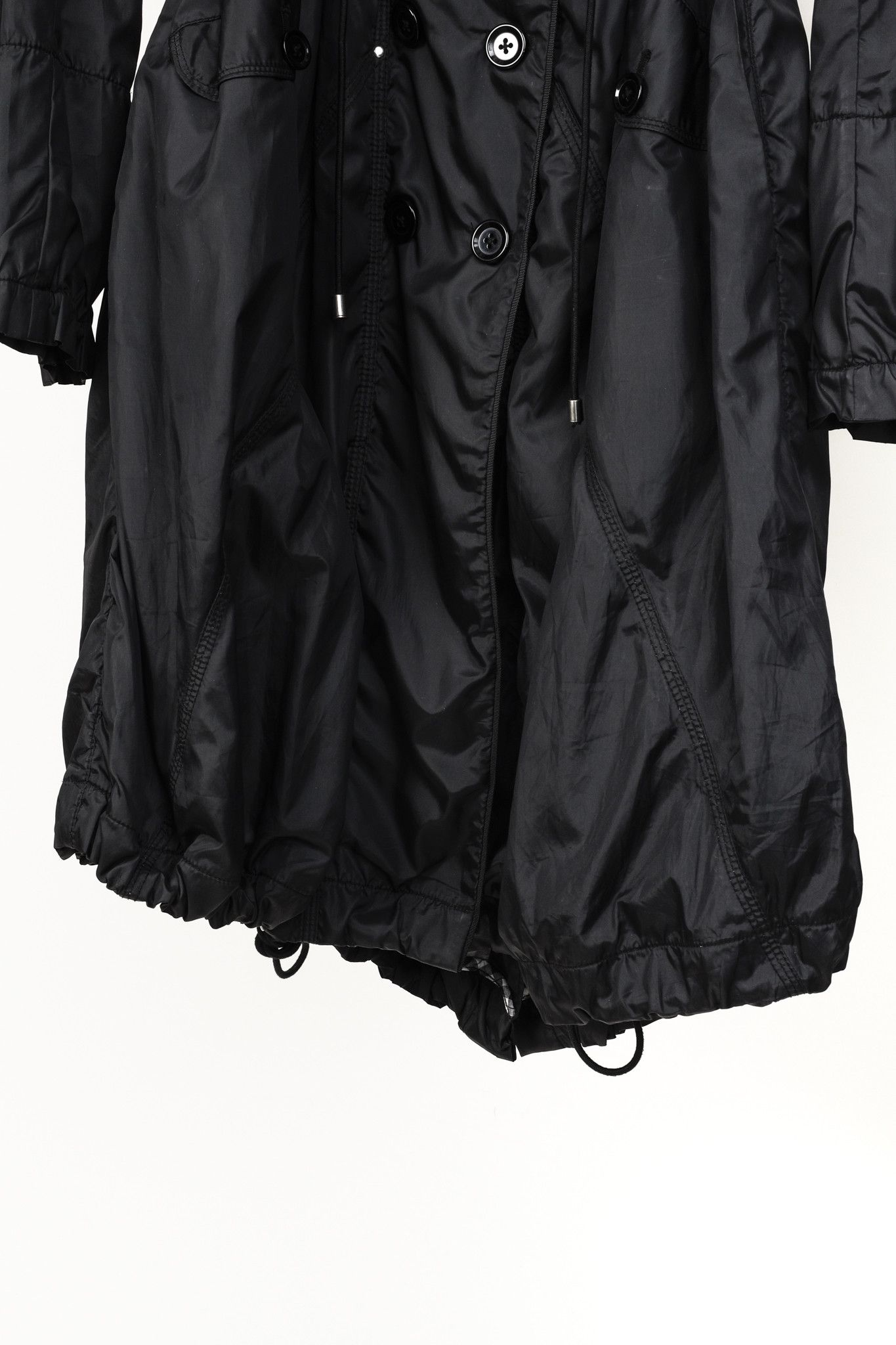 Other High Use Black Ruched Nylon Trenchcoat Size L / US 10 / IT 46 - 8 Thumbnail