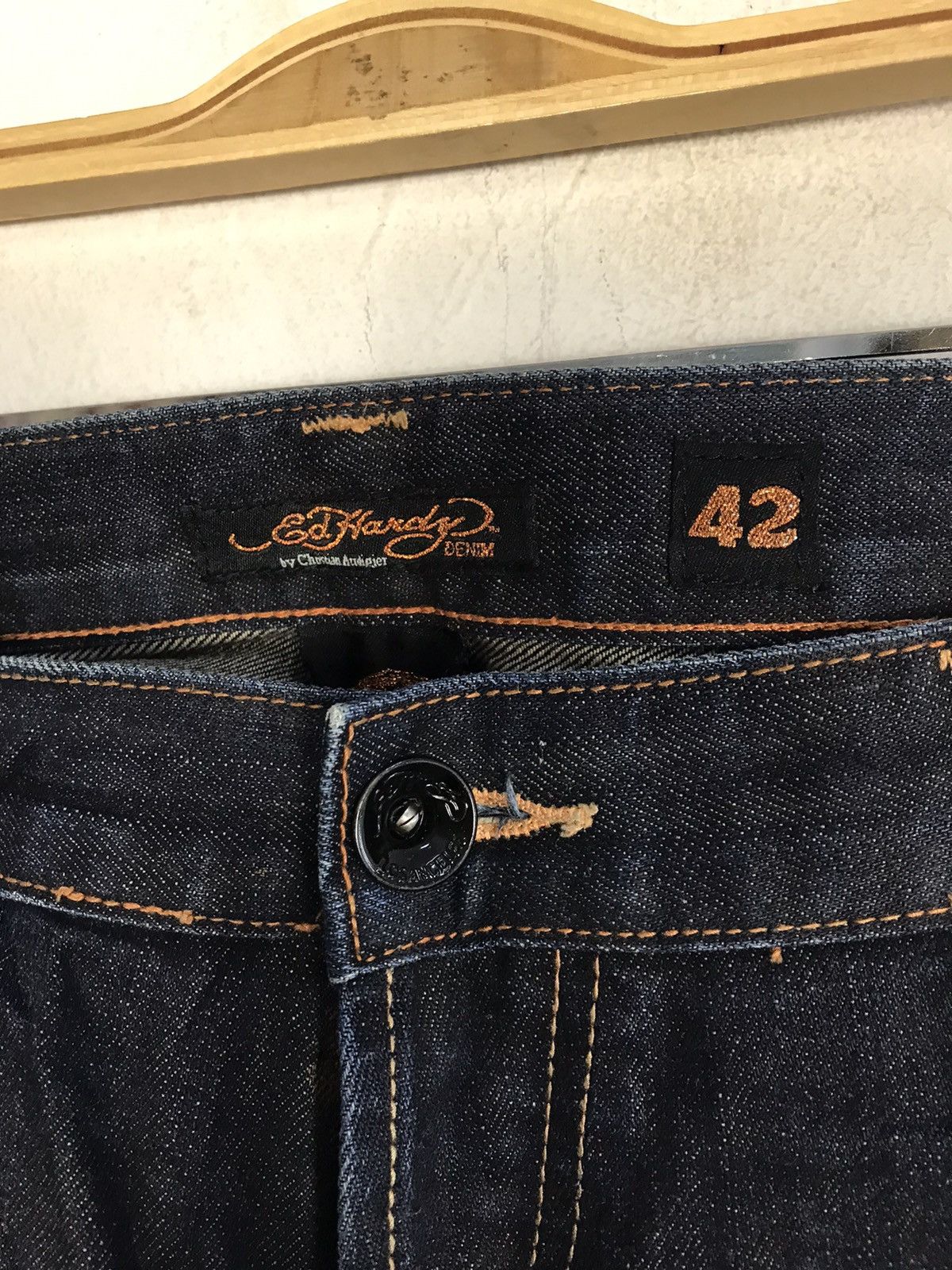 Christian Audigier Ed Hardy Denim by Christian Audigier Baggy Straight Cut Size US 41 - 5 Thumbnail