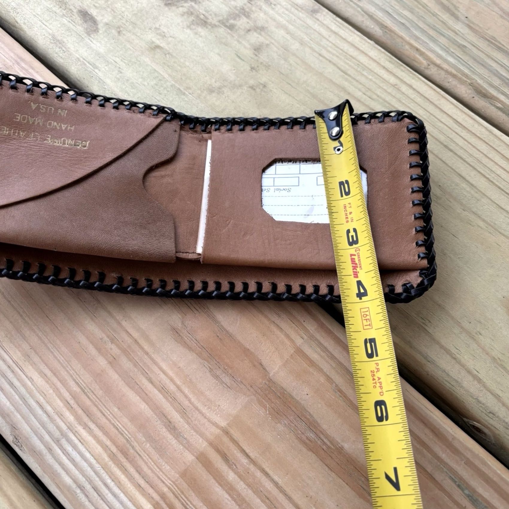 Vintage VINTAGE Eagle Leather Wallet Whipstitch Bifold Hand Tooled USA Made Freedom Size ONE SIZE - 6 Thumbnail