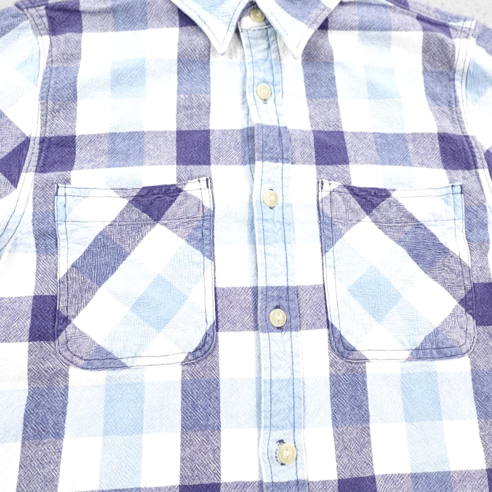 Ralph Lauren Denim & Supply Ralph Lauren Shirt Mens Small Blue Plaid Textured Woven Button Up Size US S / EU 44-46 / 1 - 3 Thumbnail