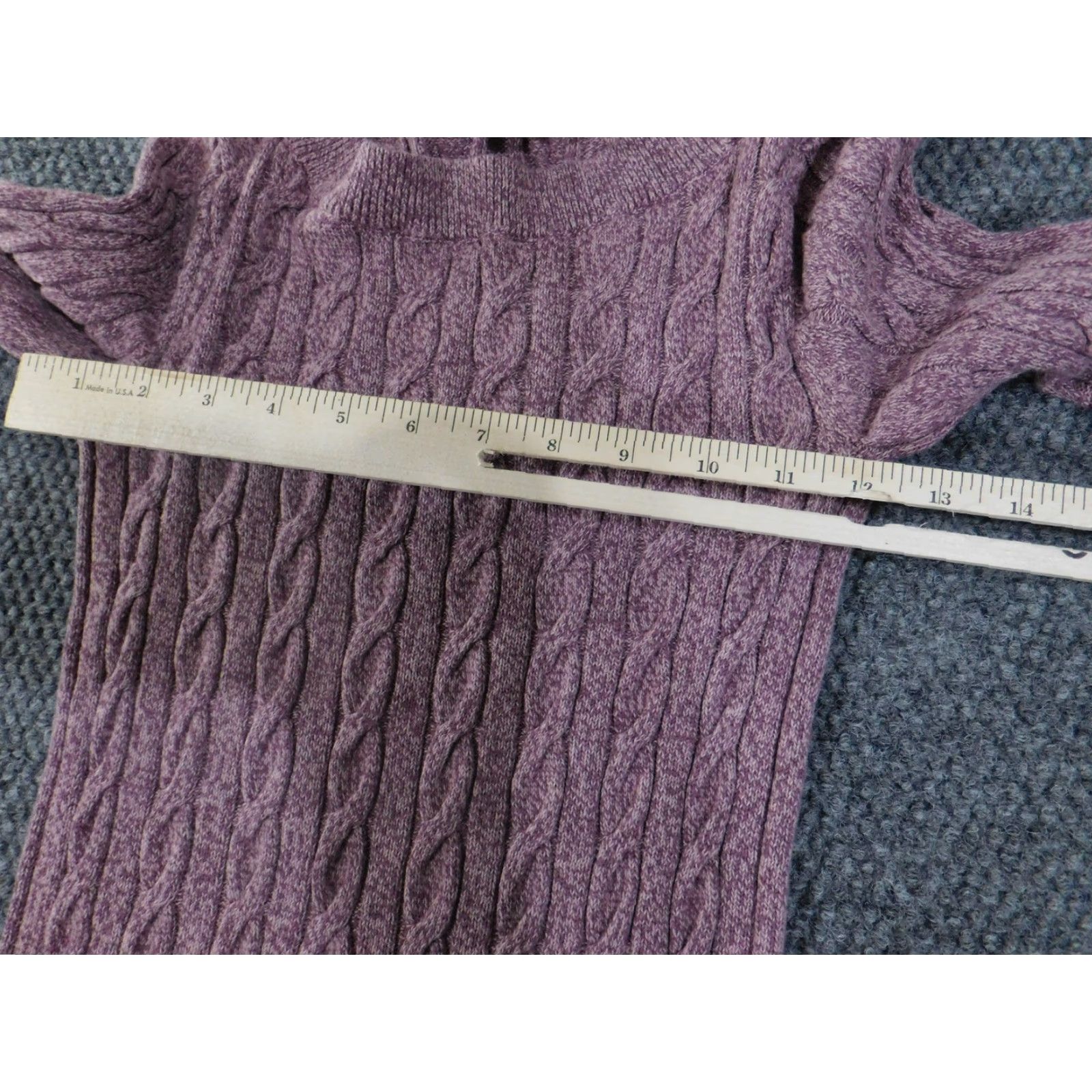 Loft LOFT Sweater Womens XXS Purple Cable Knit Pullover Crewneck Long Sleeve Cotton Size XXS / US 00 / IT 34 - 7 Thumbnail