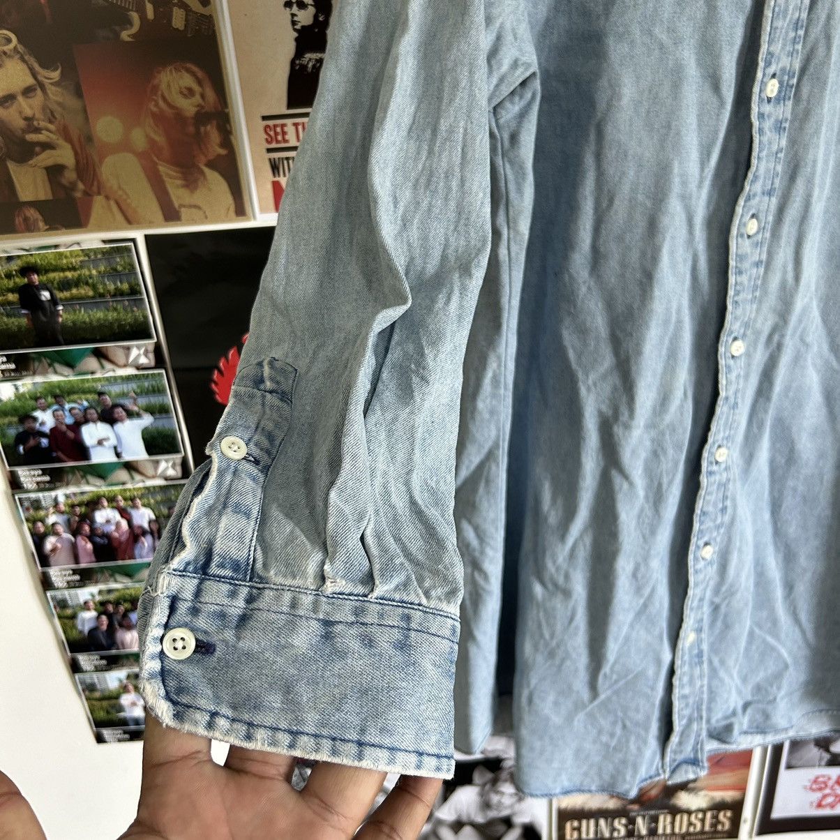Ralph Lauren Vintage Ralph Lauren Distressed Denim Long Sleeve Shirt Size US M / EU 48-50 / 2 - 7 Thumbnail