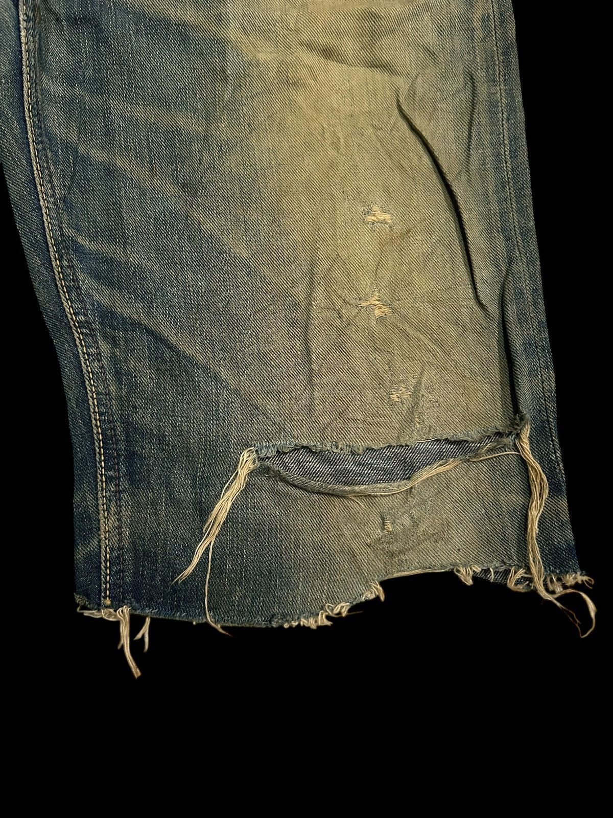 Japanese Brand × Kapital × Vintage Vintage Lee Cowboy Selvedge Distressed Short Denim Jeans Size US 32 / EU 48 - 4 Thumbnail
