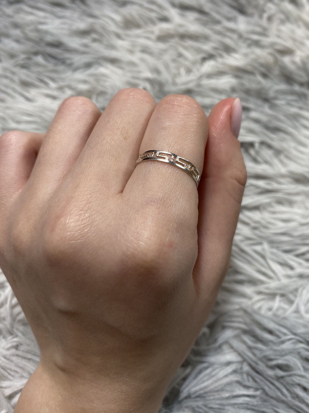 Japanese Brand × Jewelry × Vintage Vintage Greek Key Sterling Silver Ring Japanese Brand Size ONE SIZE - 3 Thumbnail