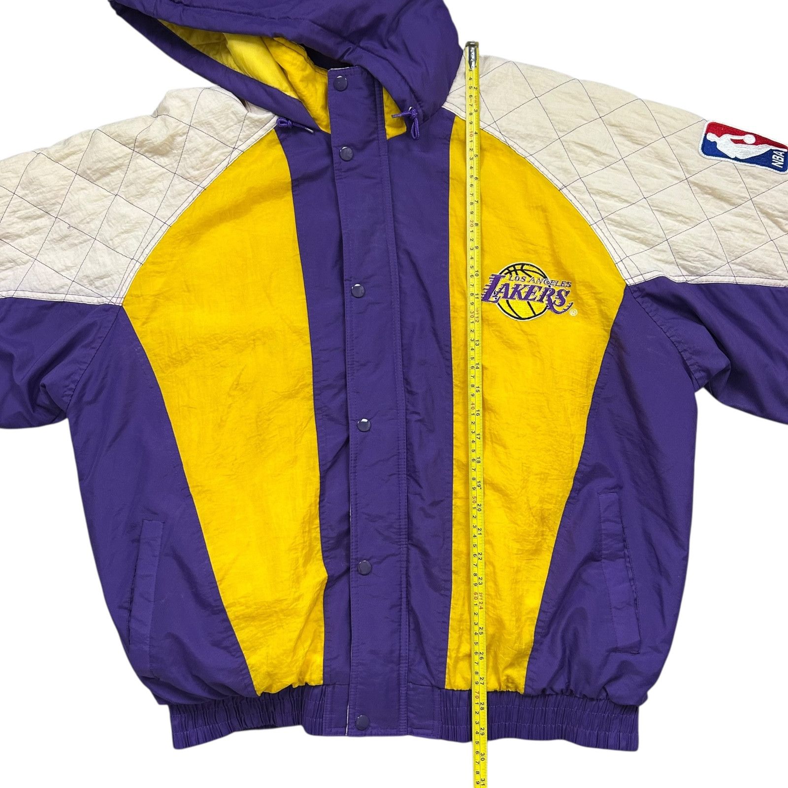NBA VTG 90s LOS ANGELES LAKERS STARTER PUFFER JACKET HOODED XL Size US XL / EU 56 / 4 - 7 Thumbnail