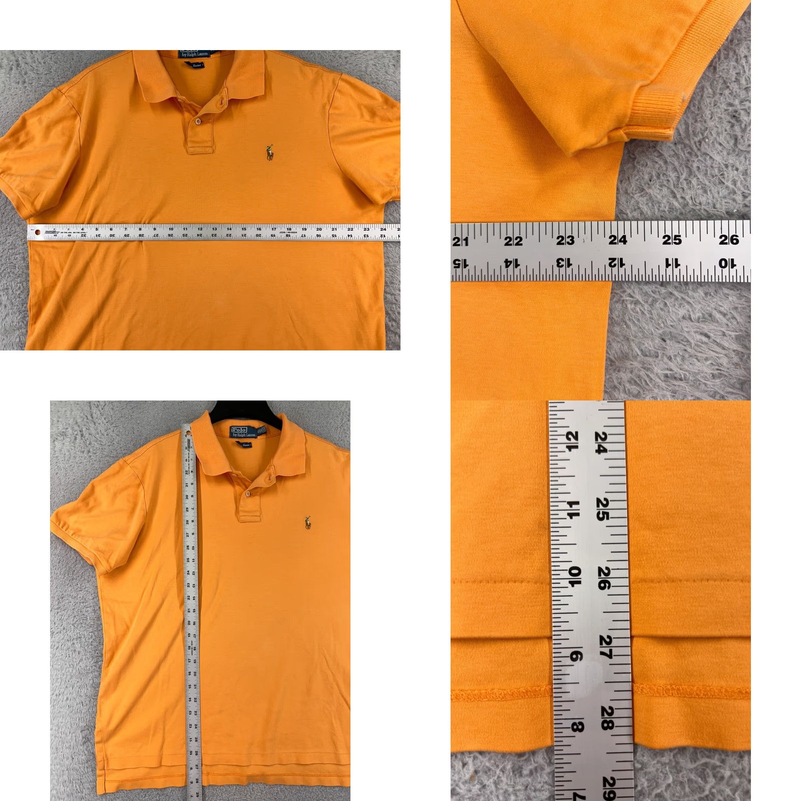 Ralph Lauren VINTAGE Ralph Lauren Polo Shirt Mens XL Orange Interlock Cotton Jersey Polo Shirt Size US XL / EU 56 / 4 - 8 Thumbnail