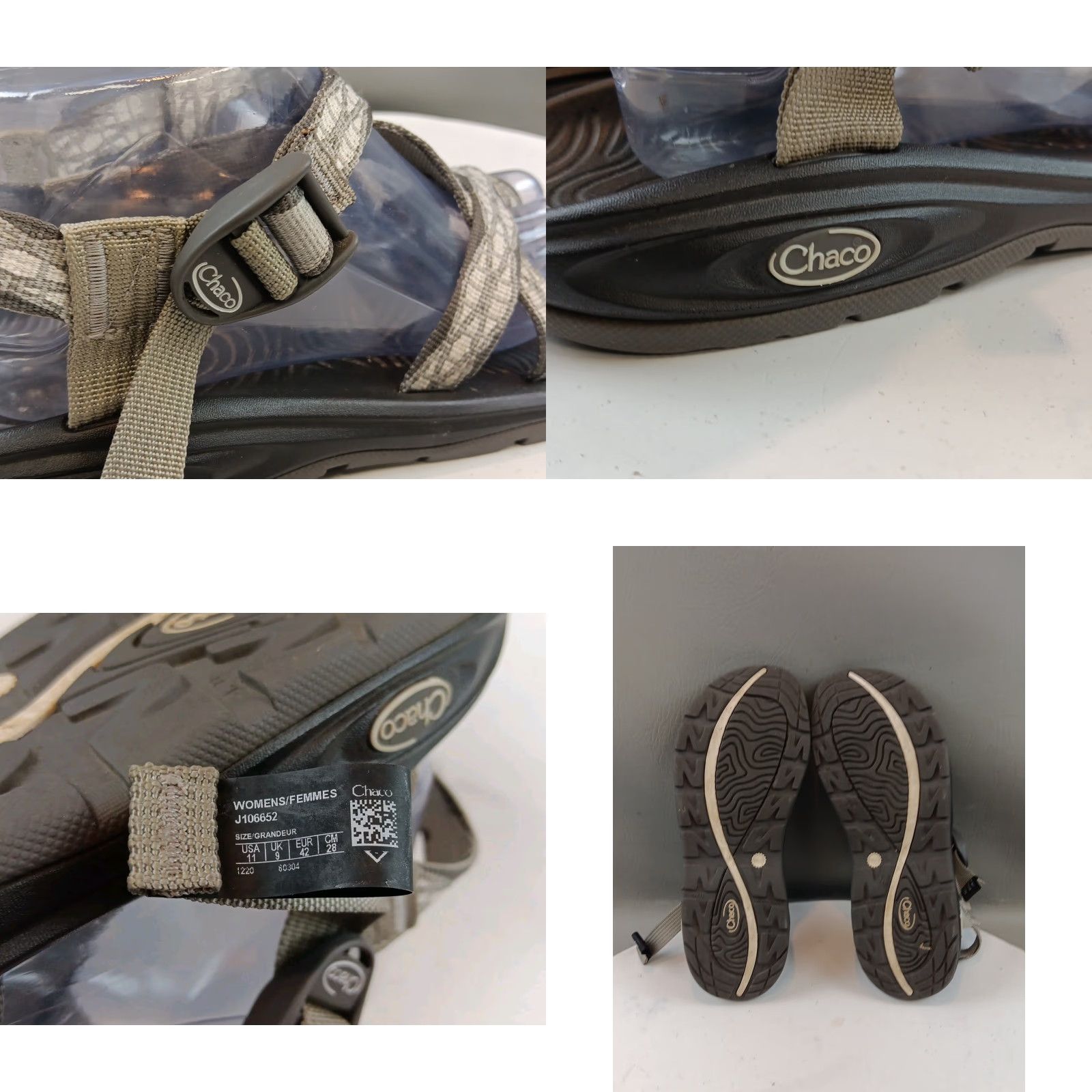 Chaco Chacos Z Boulder 2 Strappy Sandals Women's Size 11 Gray White Zig Zag - Sandal - Women Size US 9 / IT 39 - 11 Thumbnail