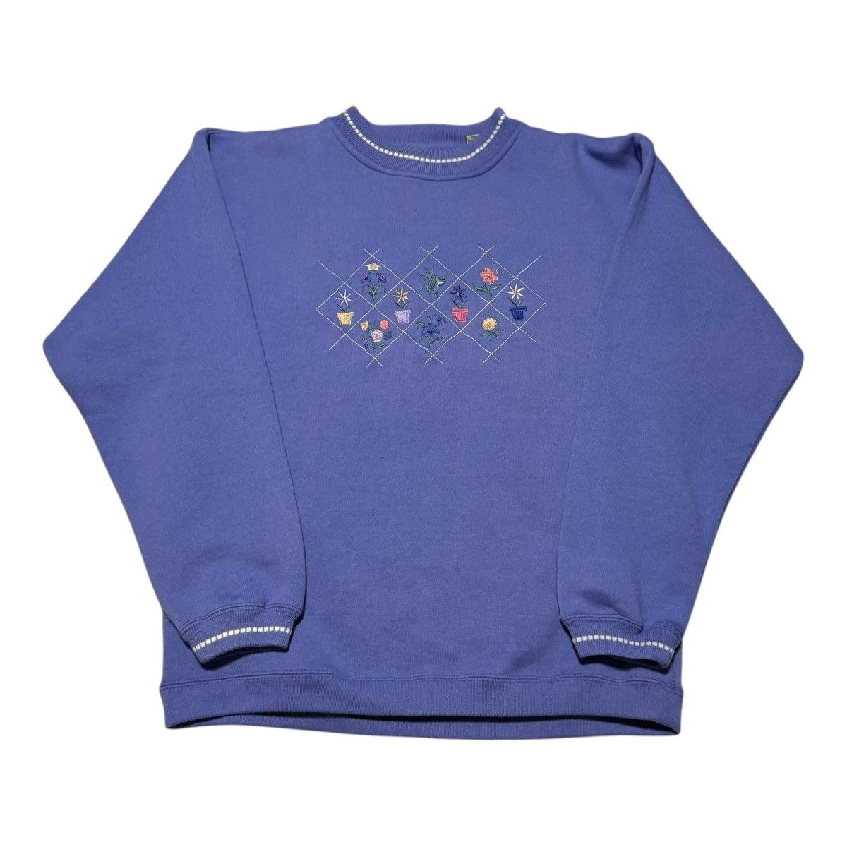 Vintage Vintage 90s Flower Floral Grandma Sweatshirt Women's M Size M / US 6-8 / IT 42-44 - 1 Thumbnail