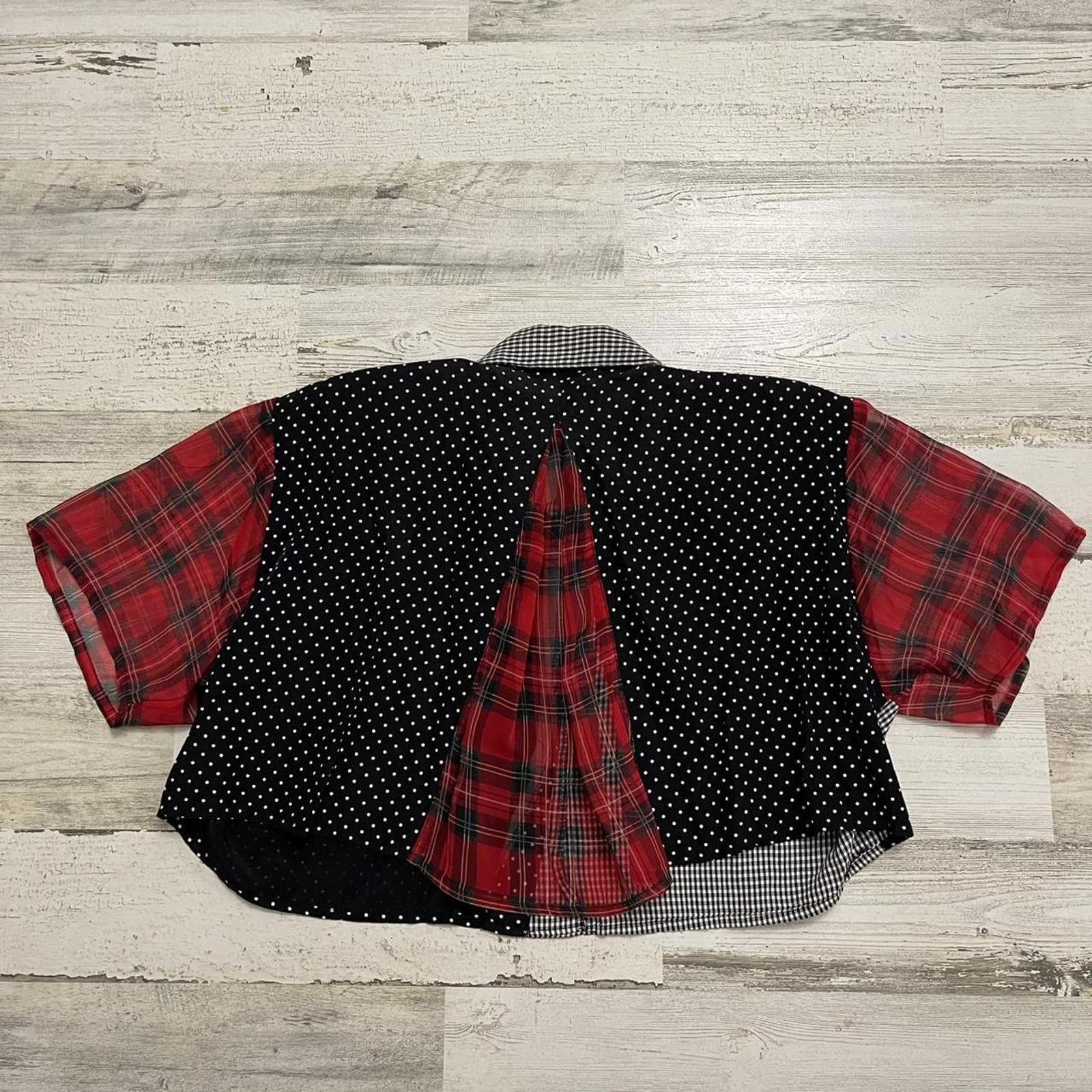 Designer 80s polka dot plaid crop small Size S / US 4 / IT 40 - 4 Thumbnail