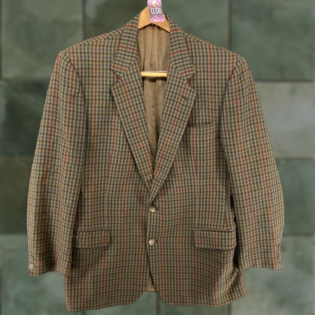 Vintage VINTAGE Hield Brothers Sport Coat Mens Brown Plaid Wool Jacket Size 43 Italian Made Classic Fit Size US XS / EU 42 / 0 - 1 Thumbnail