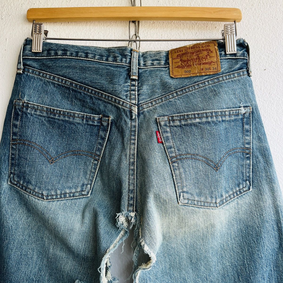 Levi's Vintage Levi's 502XX Big E Distressed Cut Selvedge Jeans J22 Size US 30 / EU 46 - 24 Thumbnail