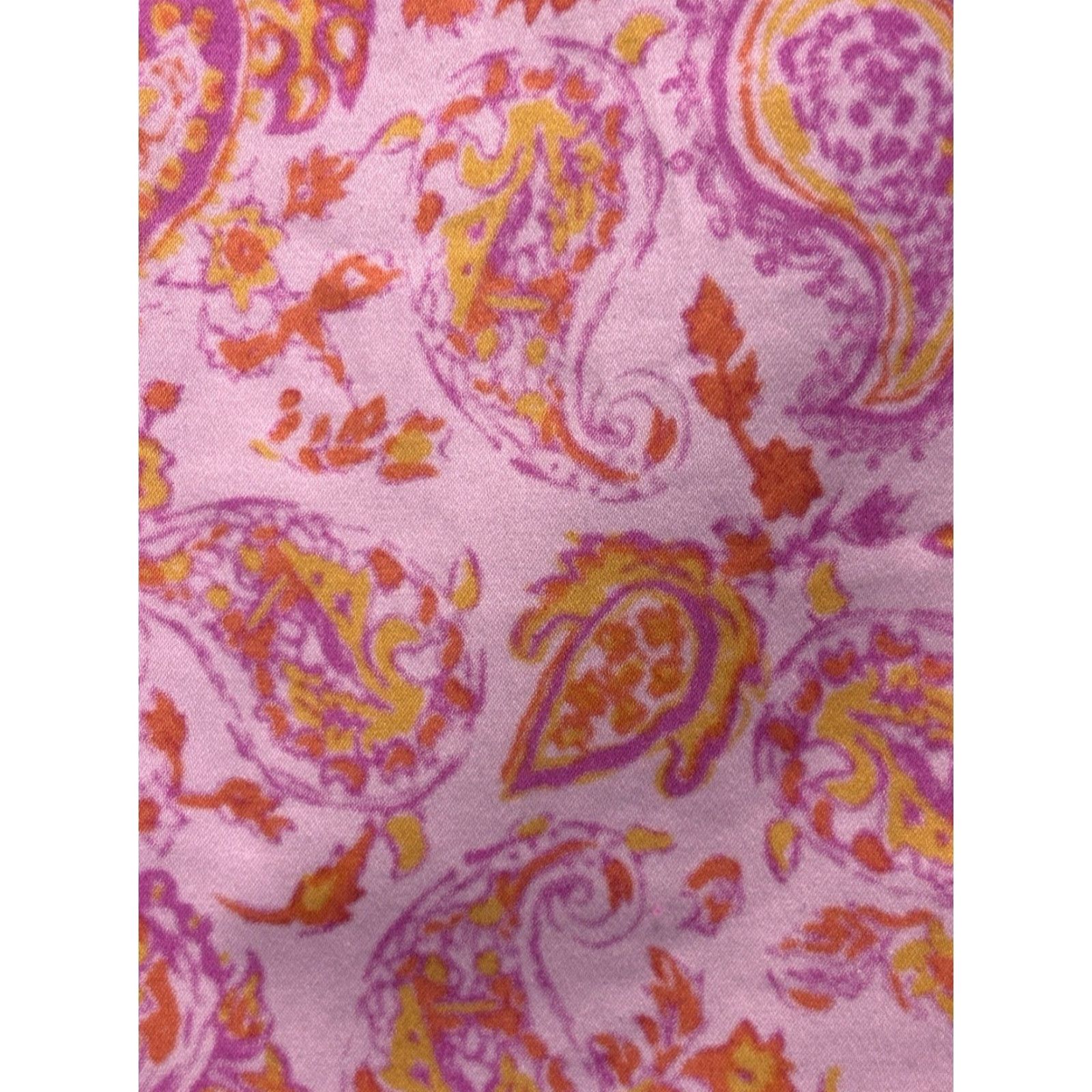 Ralph Lauren VINTAGE Lauren Ralph Lauren Dress Paisley Sheath Pink Orange Sz 4 Sleeveless Square Neck Cocktail/Casual Women Size S / US 4 / IT 40 - 4 Thumbnail