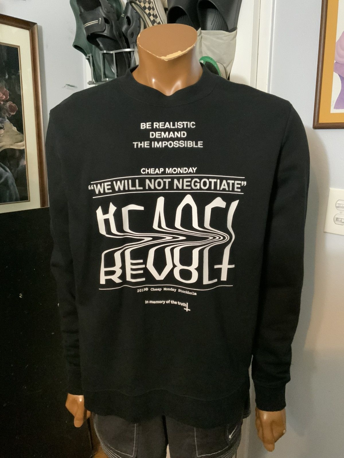 Cheap Monday Cheap Monday Stockholm Be Realistic Crewneck Sweatshirt Size US L / EU 52-54 / 3 - 8 Thumbnail