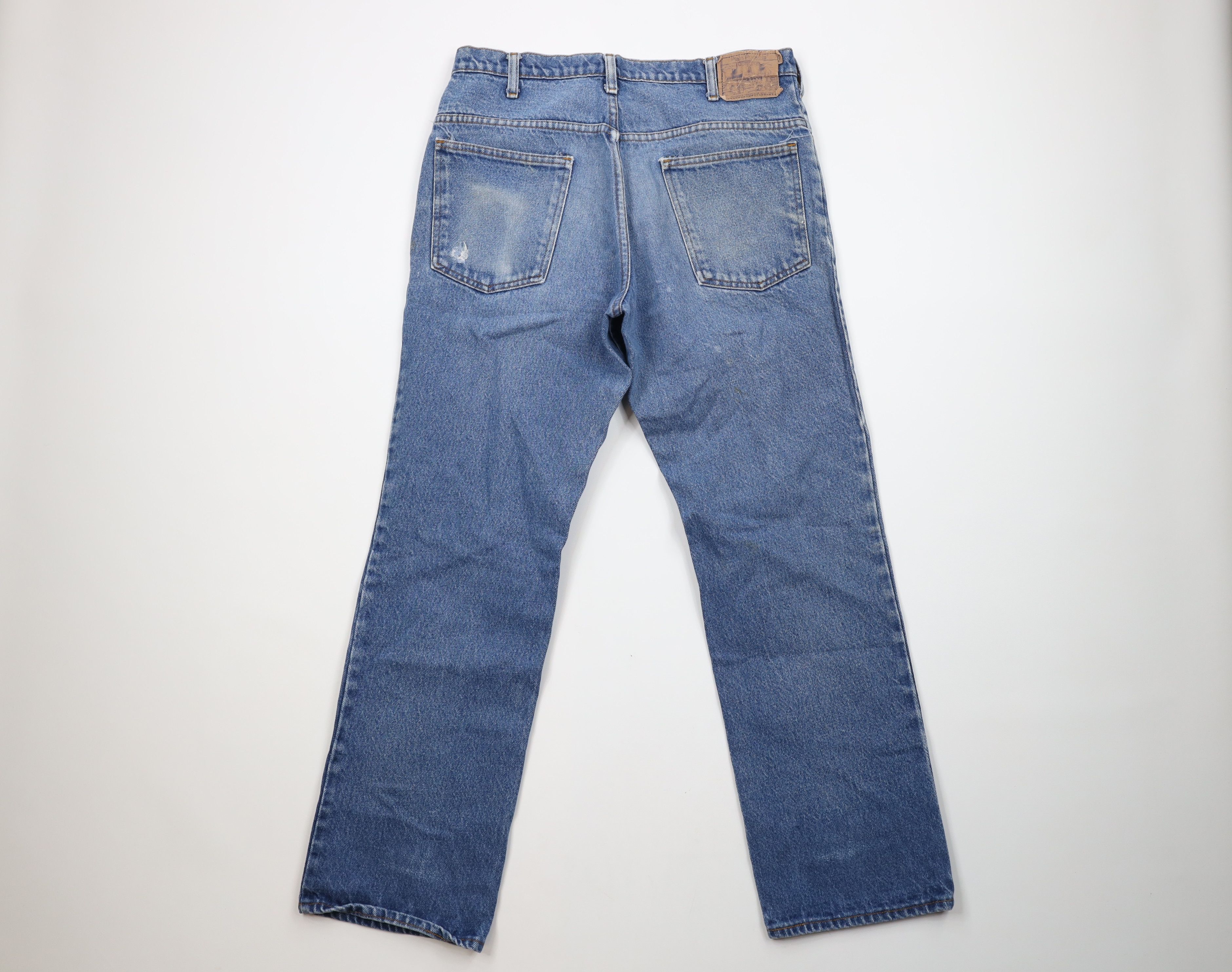 Vintage Vintage 70s Streetwear Flared Bootcut Denim Jeans Blue USA Size US 34 / EU 50 - 7 Thumbnail