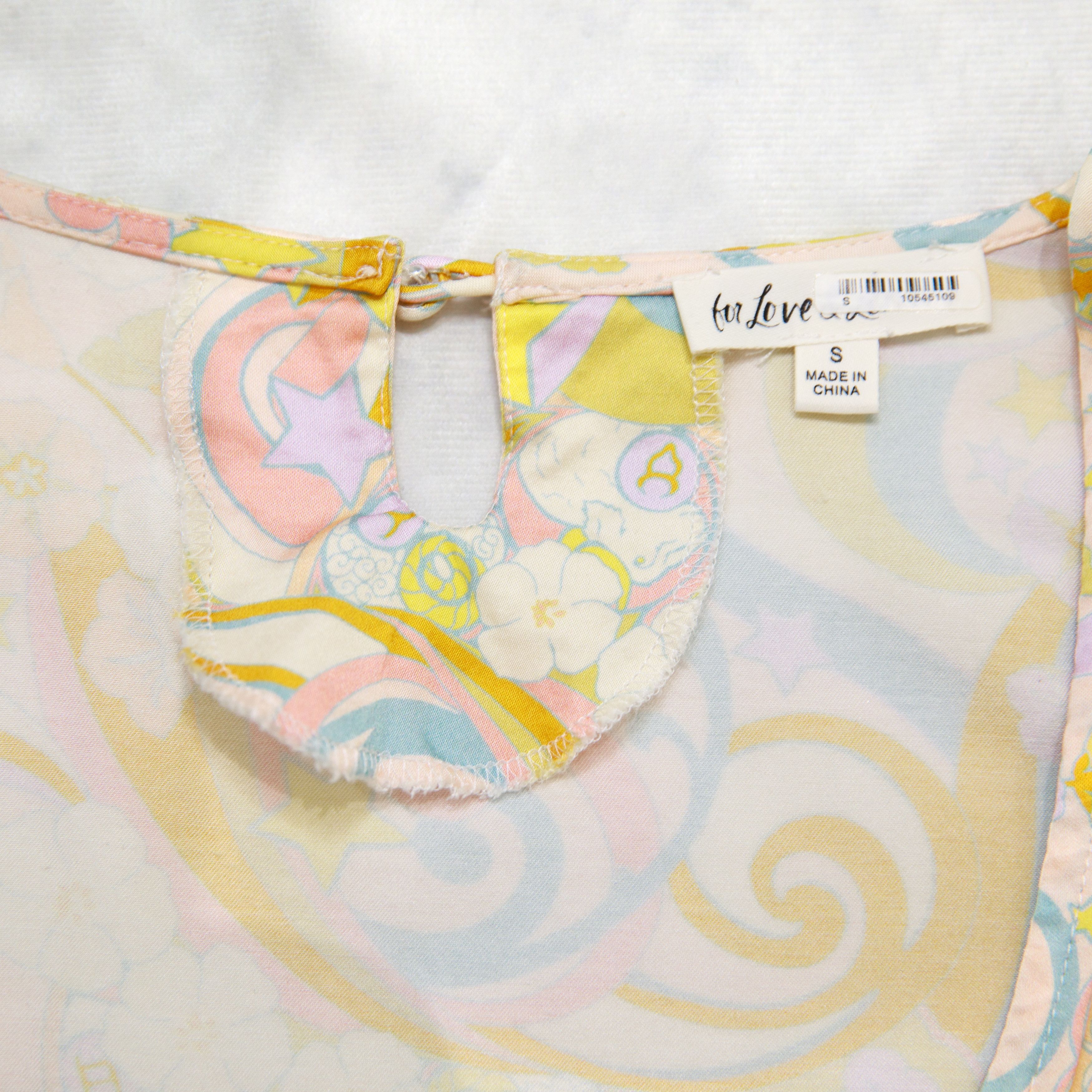 For Love & Lemons For Love & Lemons Marcia Crop Top Yellow Stars Astrology Size S / US 4 / IT 40 - 3 Thumbnail