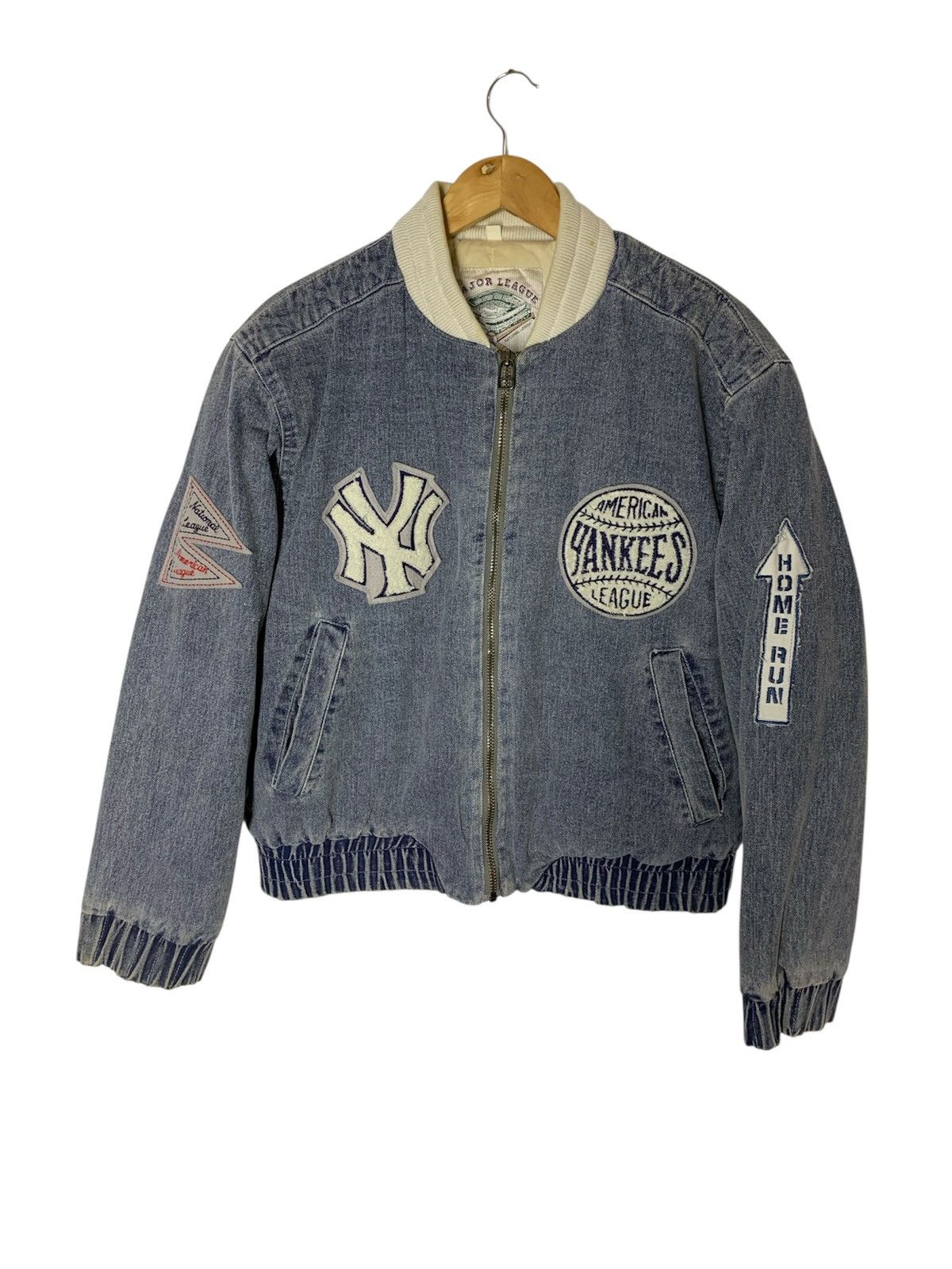 MLB Vintage MLB NY Yankees Denim Bomber Jacket Size US L / EU 52-54 / 3 - 2 Thumbnail