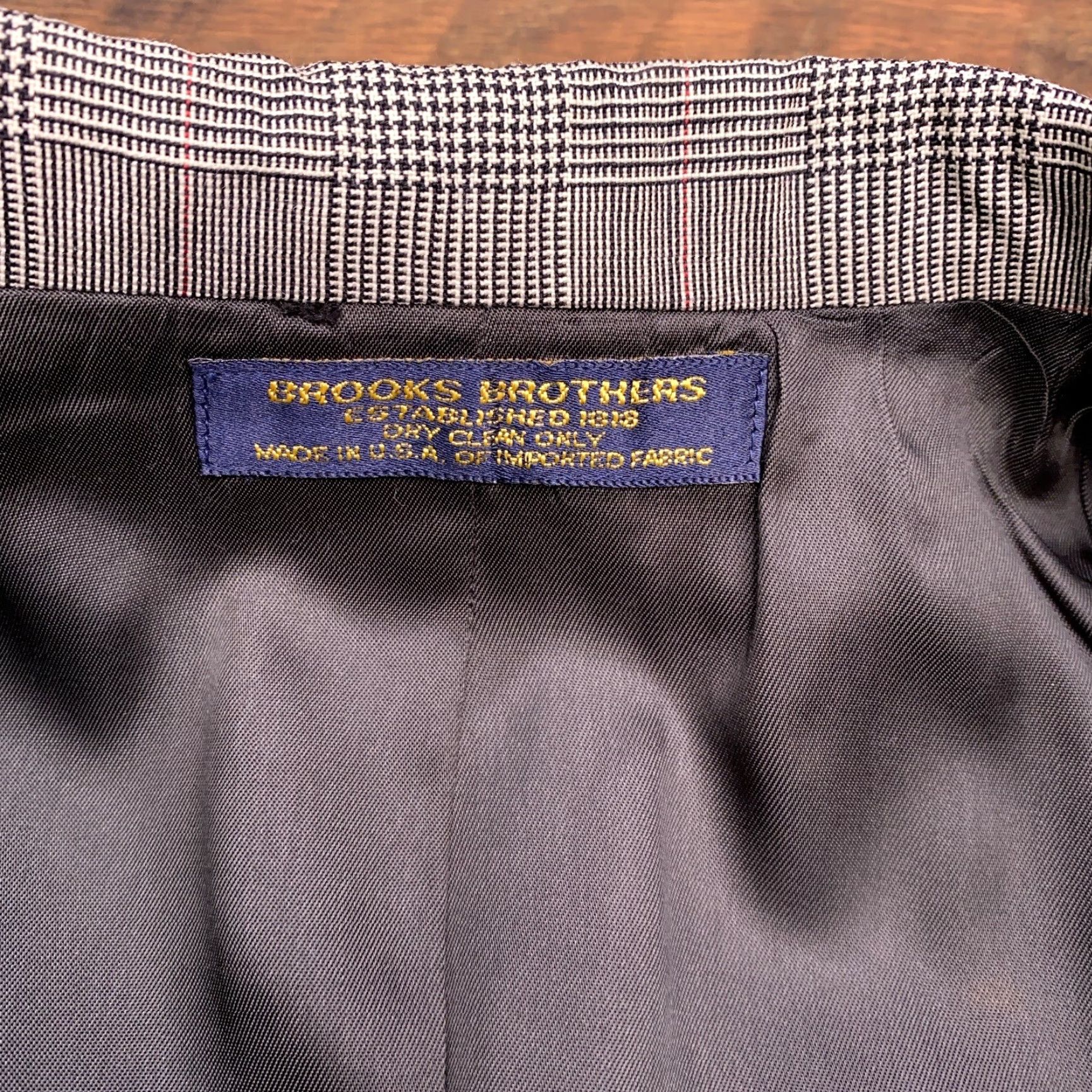 Brooks Brothers VINTAGE Brooks Brothers Blazer 41R Gray Houndstooth Wool Sport Coat Mens Jacket Single-Breasted Two-Button Notch Lapel Plaid Regular Fit Long Coat Size 42R - 4 Thumbnail