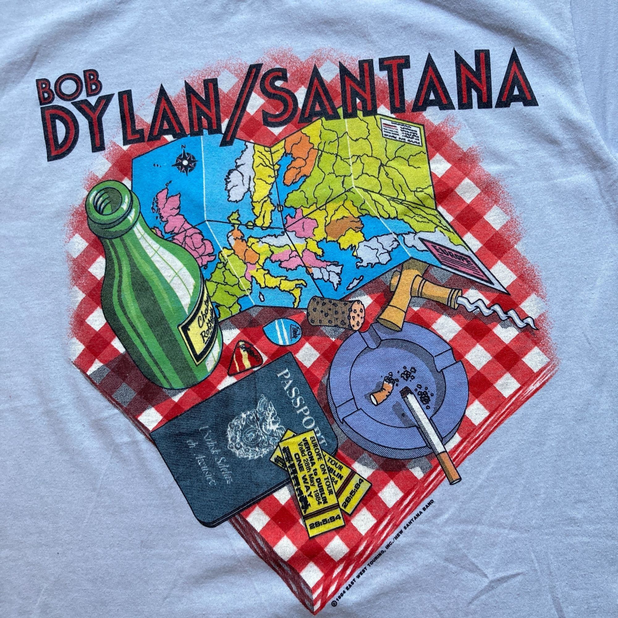 Other Vintage 1984 Bob Dylan / Santana European Tour T-Shirt Winte Size US M / EU 48-50 / 2 - 4 Thumbnail