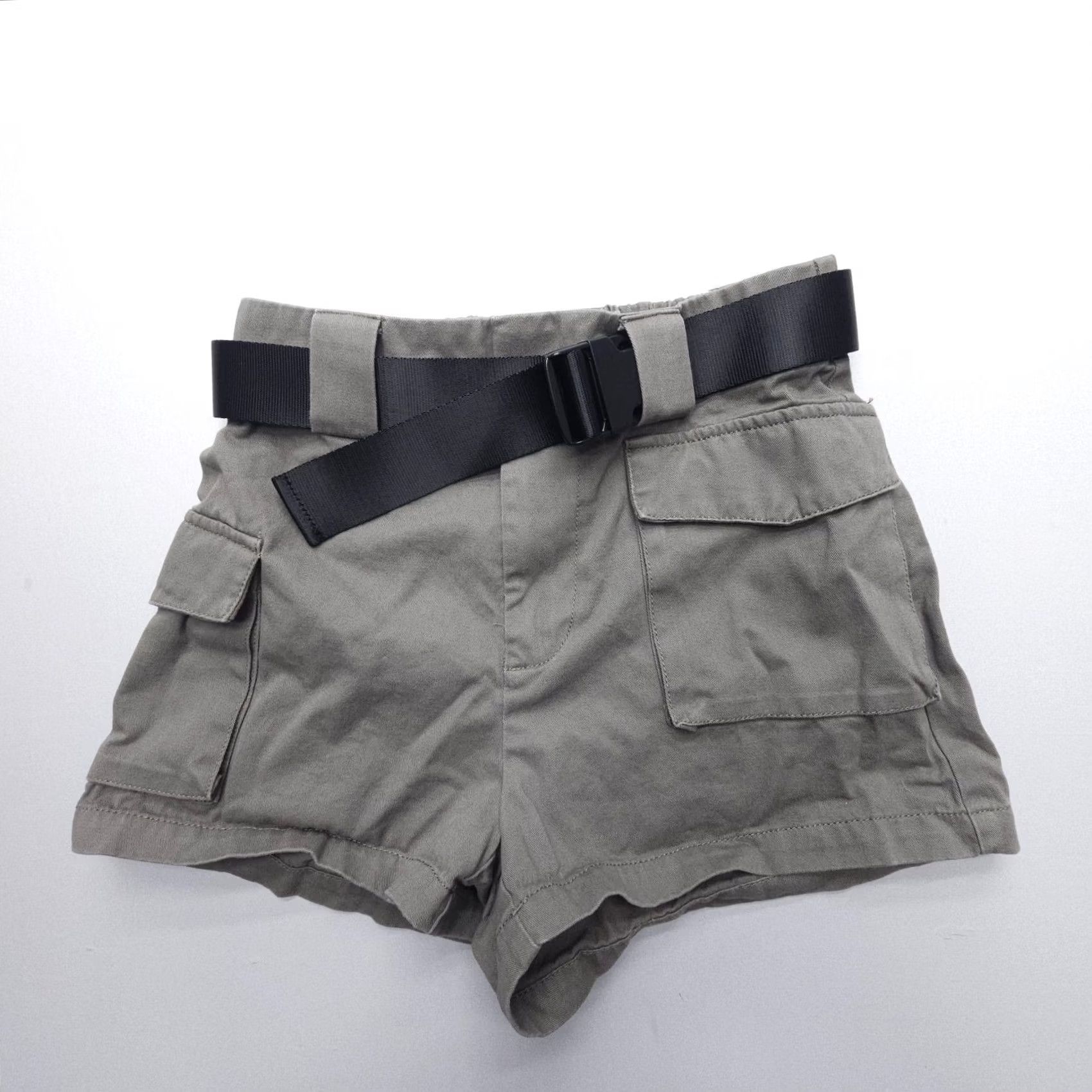 Aritzia Aritzia Tna Cargo 3" Shorts Womens XS Green High Rise Belted Military Shorts Size 26" / US 2 / IT 38 - 2 Thumbnail
