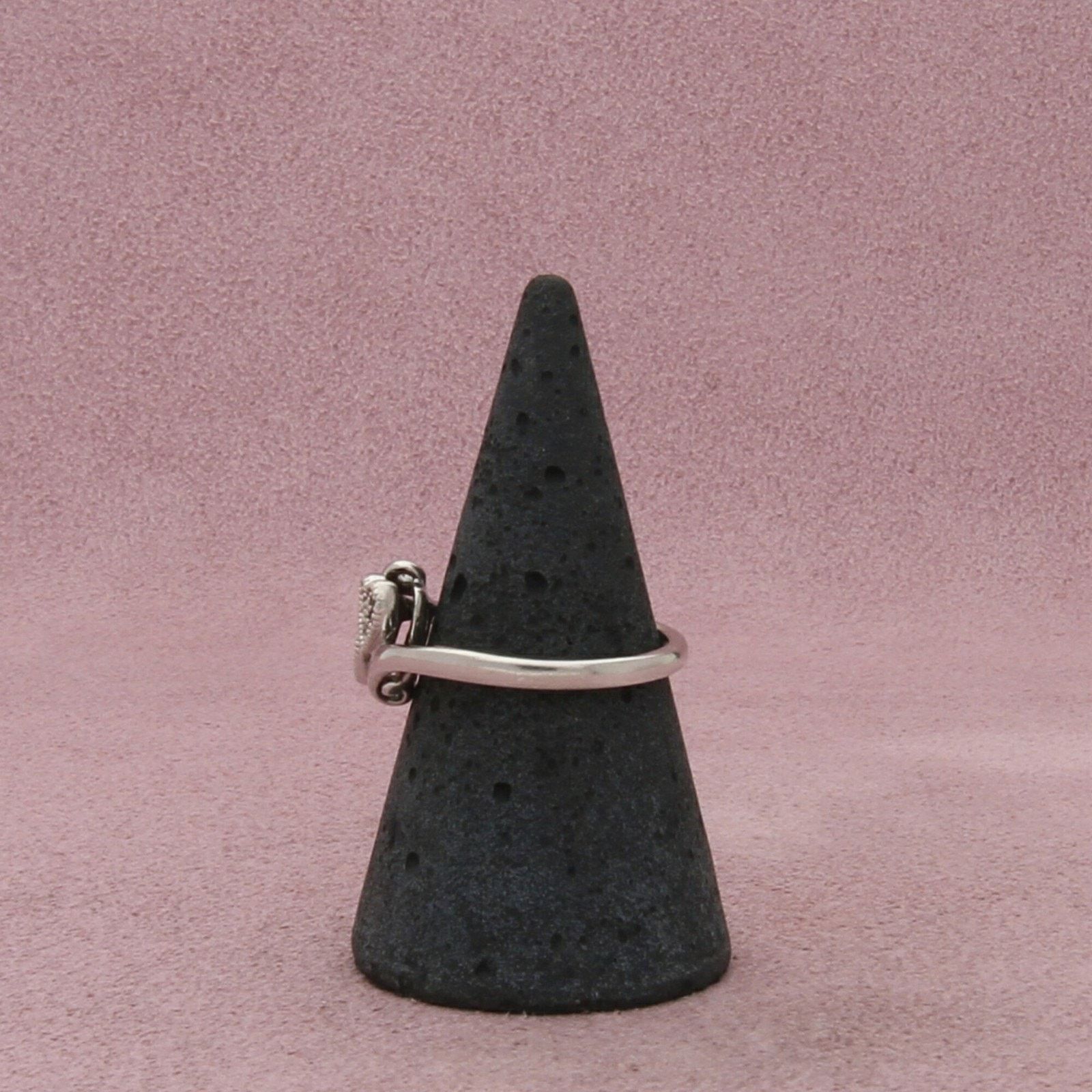 Sterling Silver sterling silver pave diamond hearts ring size 6.75 Size ONE SIZE - 4 Thumbnail