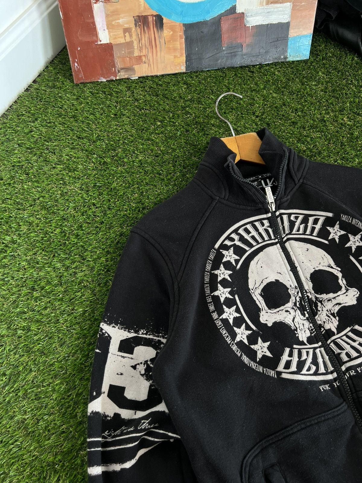 Affliction 2000s AFFLICTION SKULL ZIP ALL OVER PRINT Size US M / EU 48-50 / 2 - 2 Thumbnail