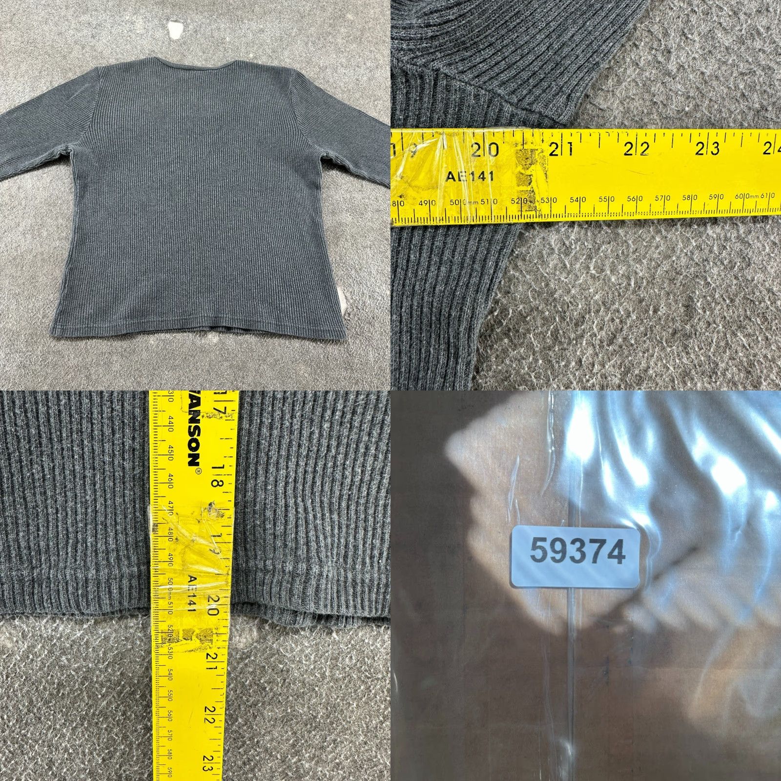 Old Navy VINTAGE Old Navy Sweater Womens L Gray Pullover Cotton V Neck Ribbed Knit Y2K Size L / US 10 / IT 46 - 8 Thumbnail