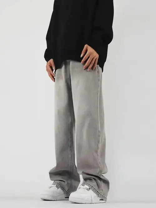 Jean Retro high street smoke gray baggy jeans Size US 31 - 3 Thumbnail