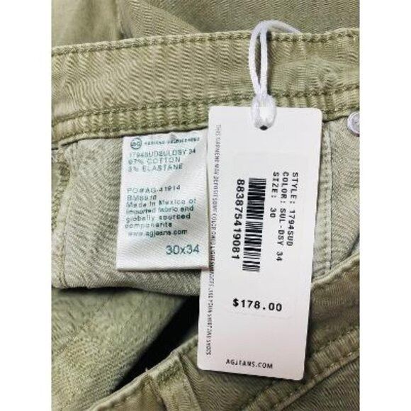 AG Adriano Goldschmied AG Adriano Goldschmied Mens Green Everett SUD Slim Straight Size US 30 / EU 46 - 4 Thumbnail