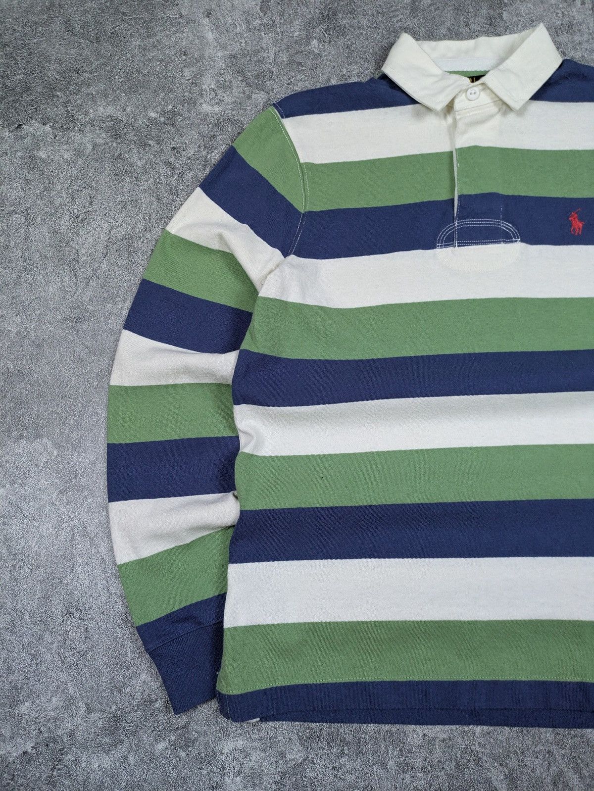 Polo Ralph Lauren Vintage Polo Ralph Lauren Striped Long Sleeve Rugby Polo Size US S / EU 44-46 / 1 - 3 Thumbnail