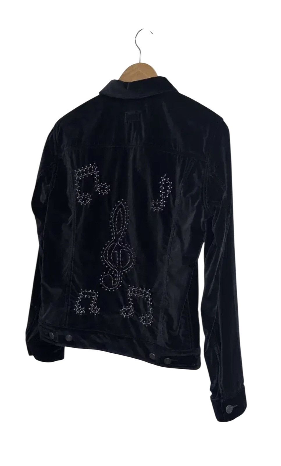 Saint Laurent Paris Saint Laurent 16AW Music Note Velvet Trucker Jacket Size US XS / EU 42 / 0 - 3 Thumbnail
