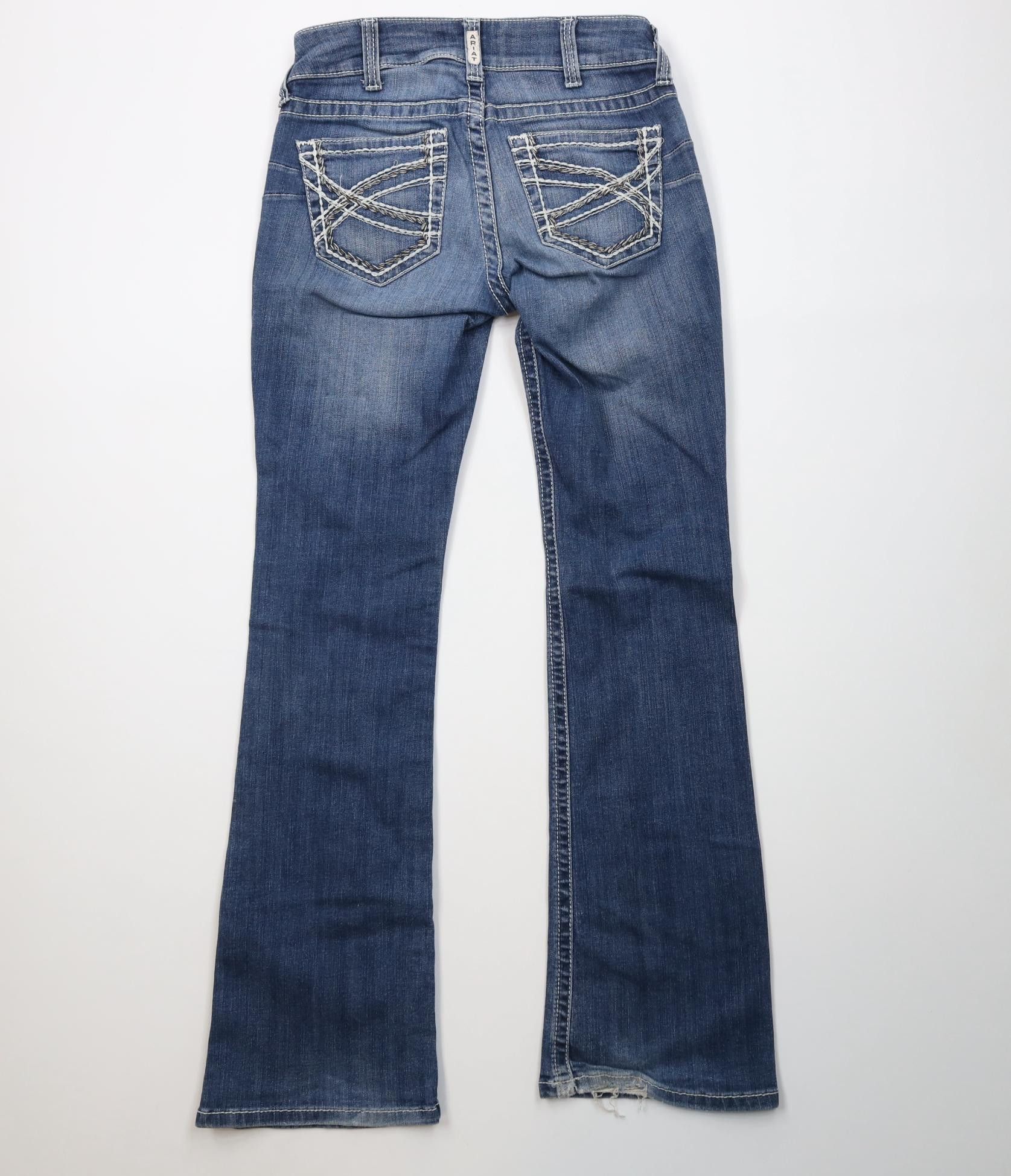 Ariat Ariat Western Cowgirl Stretch Thick Stitch Boot Flared Jeans Size 28" / US 6 / IT 42 - 10 Thumbnail