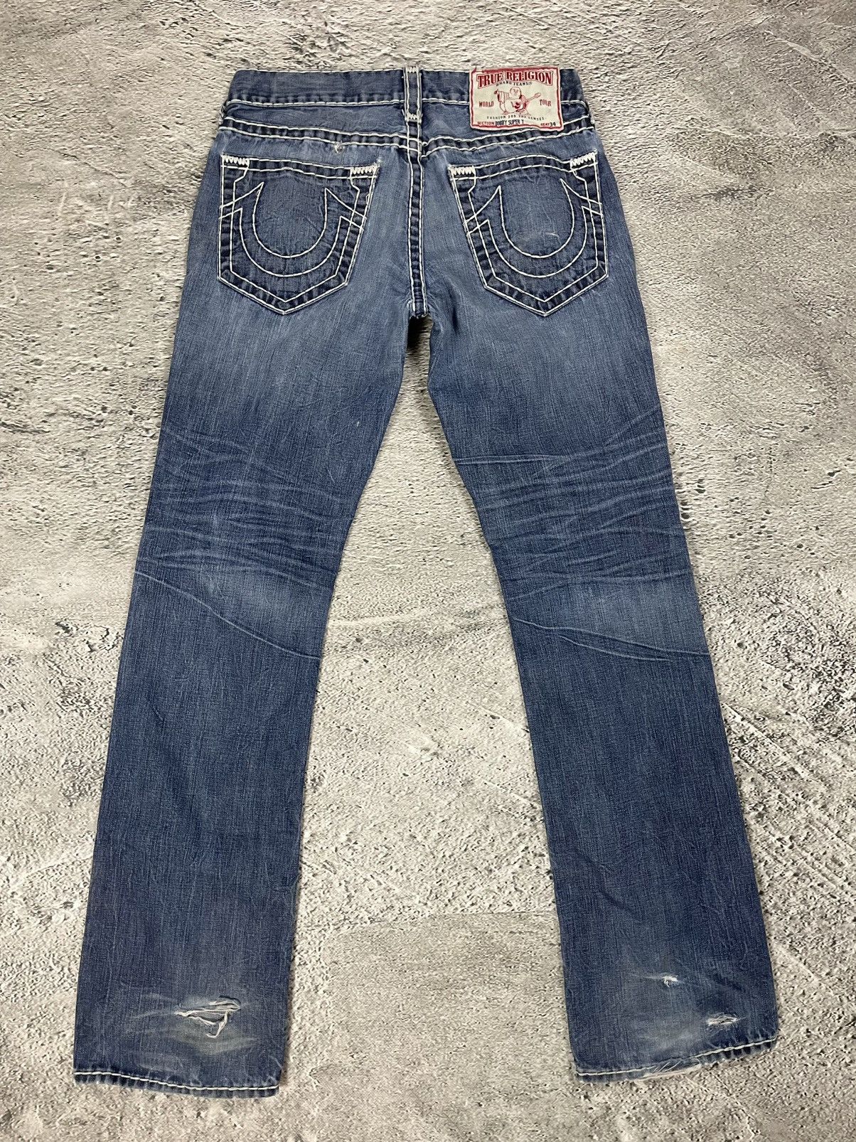 True Religion True Religion blue jeans white thick stitching Bobby Size US 32 / EU 48 - 1 Thumbnail