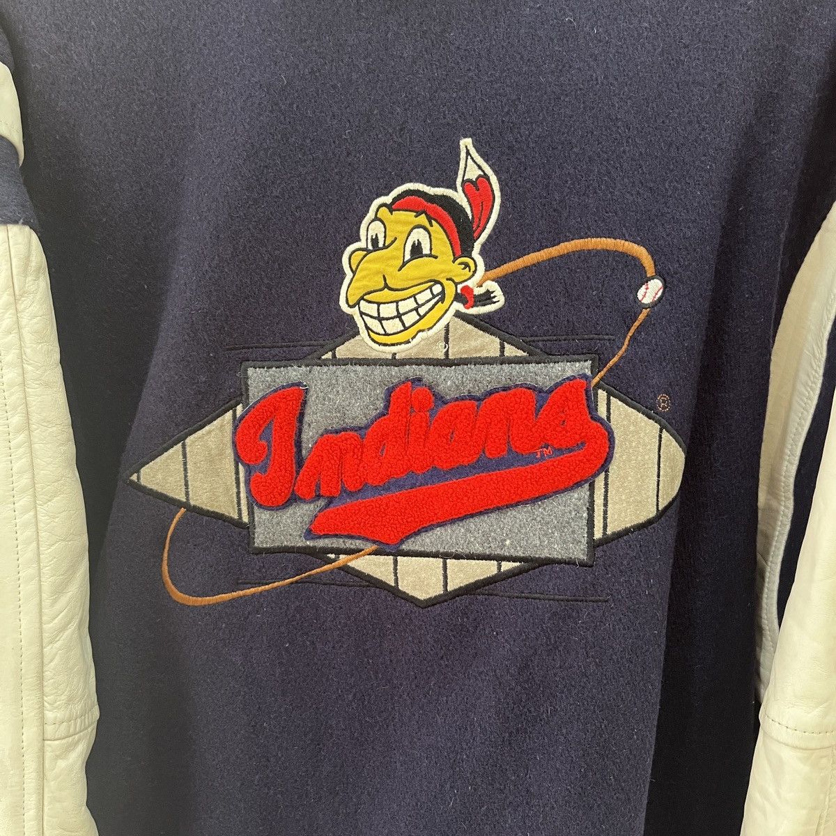 MLB × Starter × Vintage Vintage Cleveland Indians Identity INC 90’s Bomber Jacket Size US XL / EU 56 / 4 - 6 Thumbnail