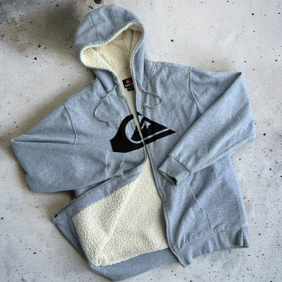 Billabong × Quiksilver × Vintage Insane Y2K Quiksilver Sherpa Lined Surfer Zip Up Hoodie Punk Size US L / EU 52-54 / 3 - 2 Thumbnail