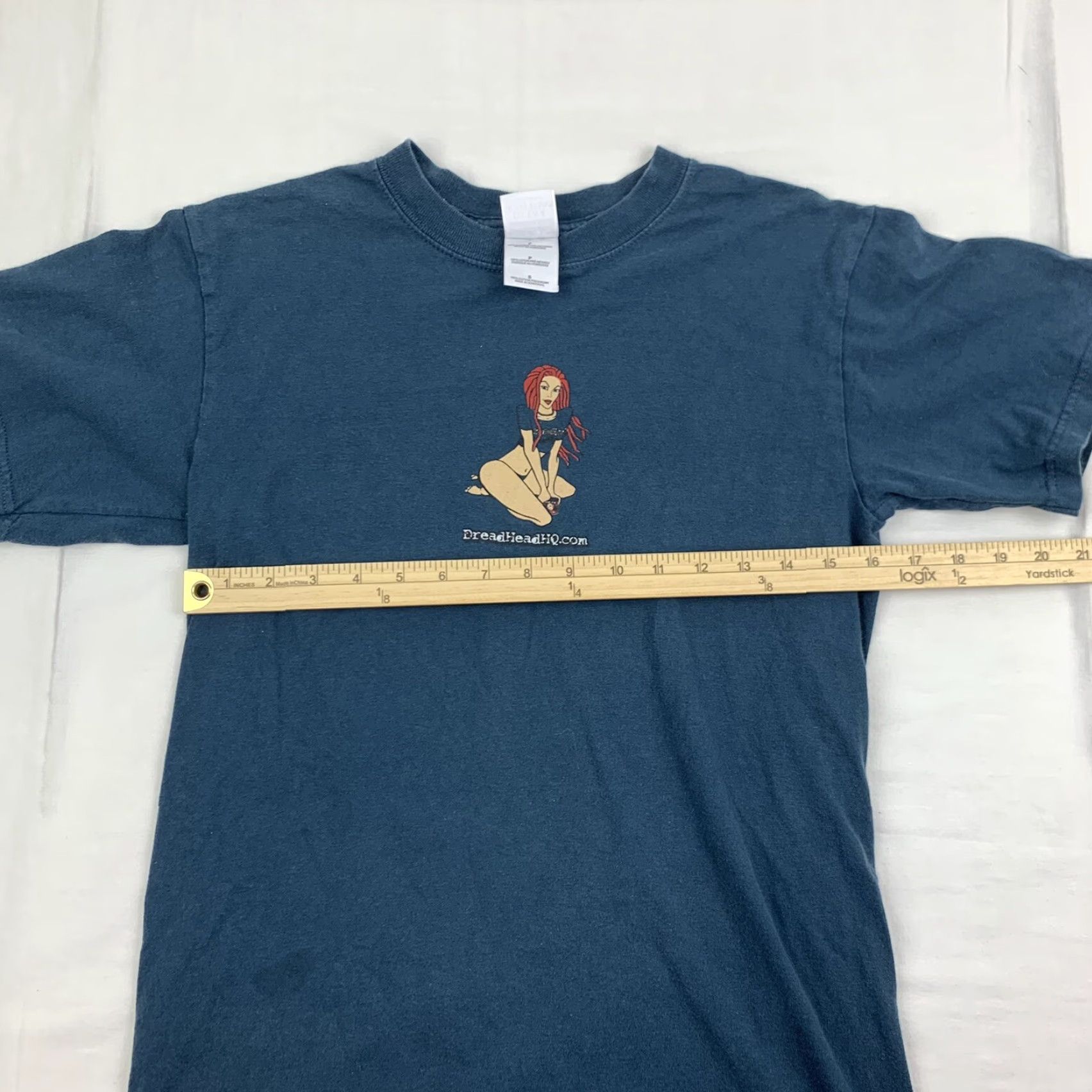 Gildan VINTAGE Dread Head HQ T-Shirt Men S Blue 1990s Hippie Grunge Rasta Gildan Short Sleeve Crew Neck Mens Size US S / EU 44-46 / 1 - 7 Thumbnail