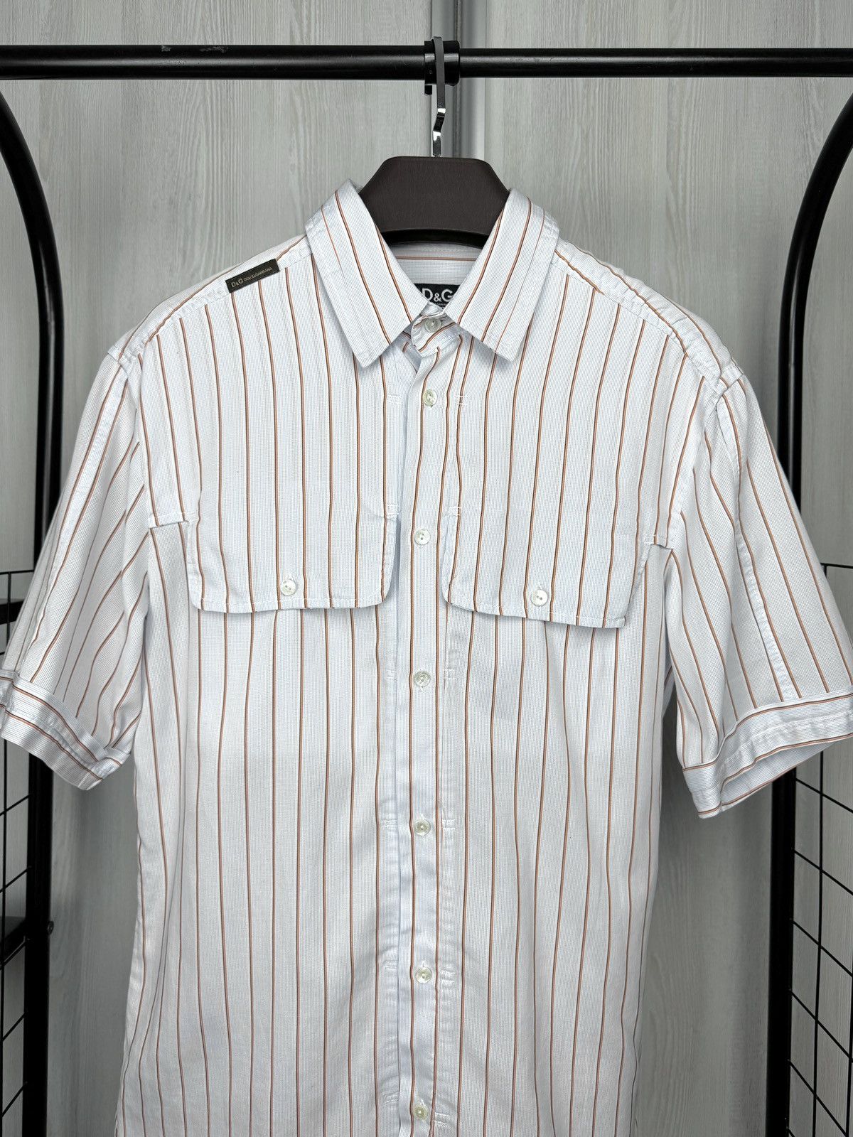 Dolce & Gabbana Dolce & Gabbana blue pinstripe short sleeve 2 pockets shirt Size US M / EU 48-50 / 2 - 3 Thumbnail