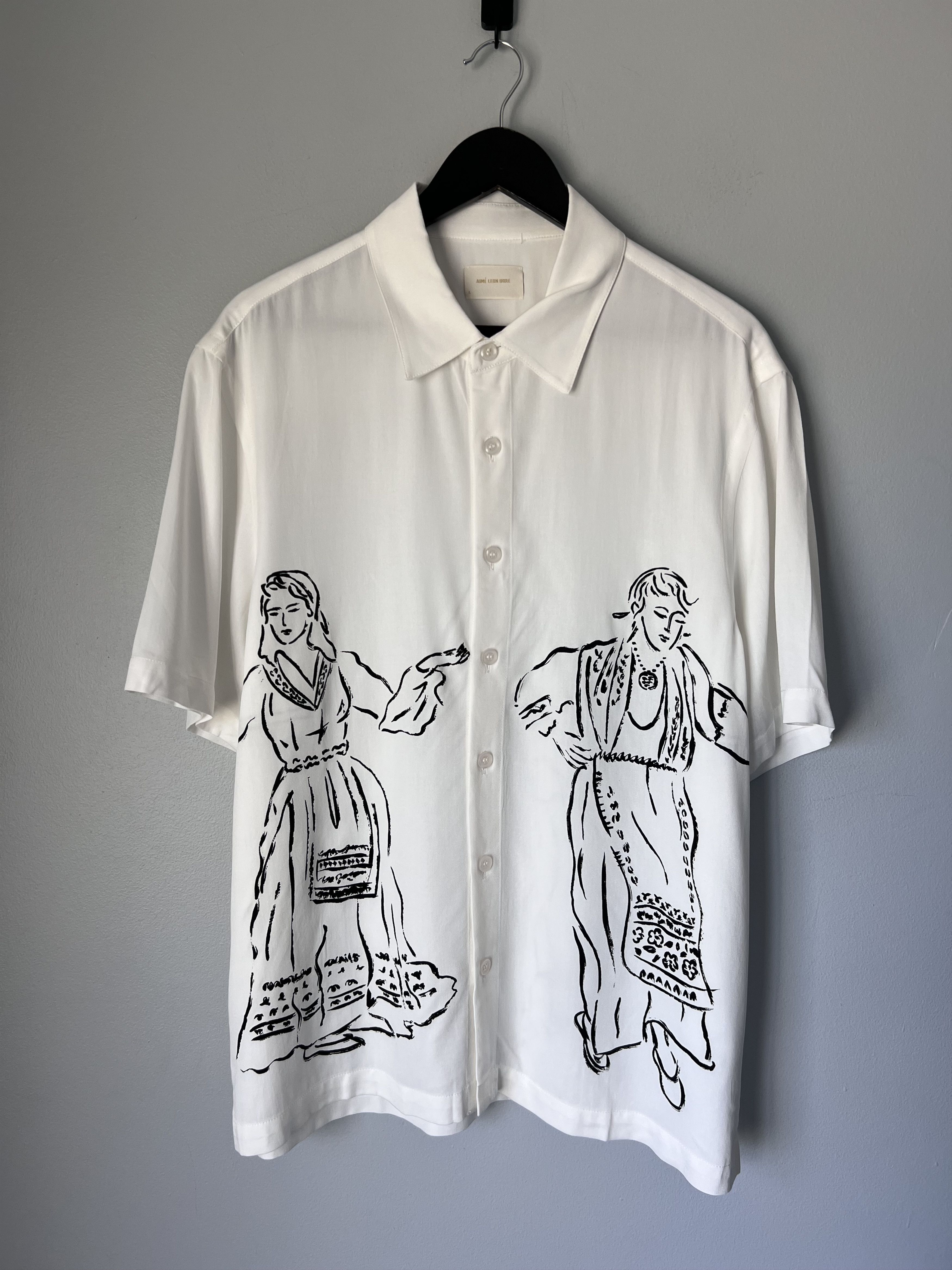 Aimé Leon Dore Lace Resort Shir white S Aime Leon Dore Aime Leon Dore Lace Resort Shirt Bright White