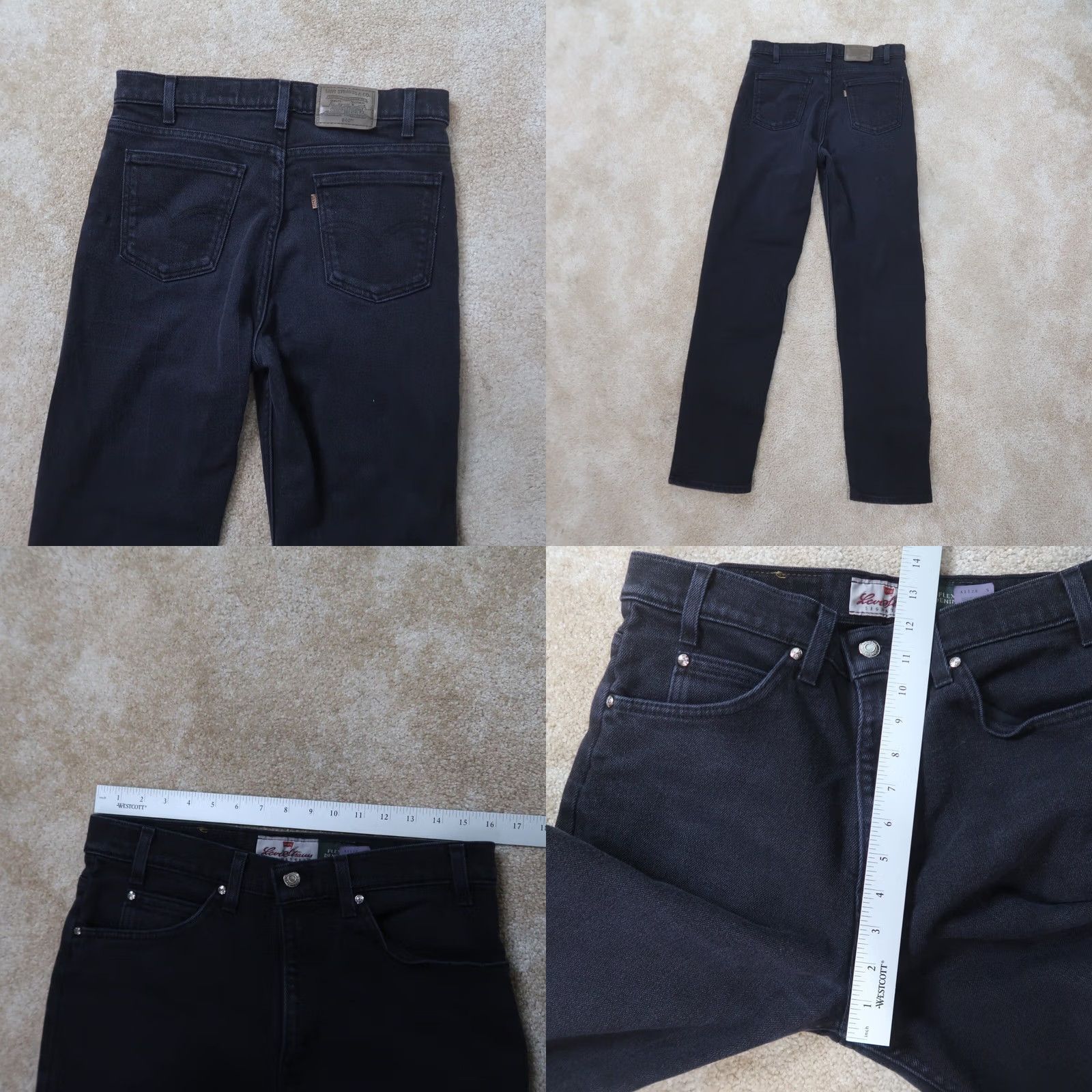Levi's VINTAGE Levi's 540 Jeans Men's 33x34 Black Denim 540 Made in USA 90s USA Jeans Mens Regular Straight 5-Pocket Denim Black Leather? Size US 33 - 8 Thumbnail