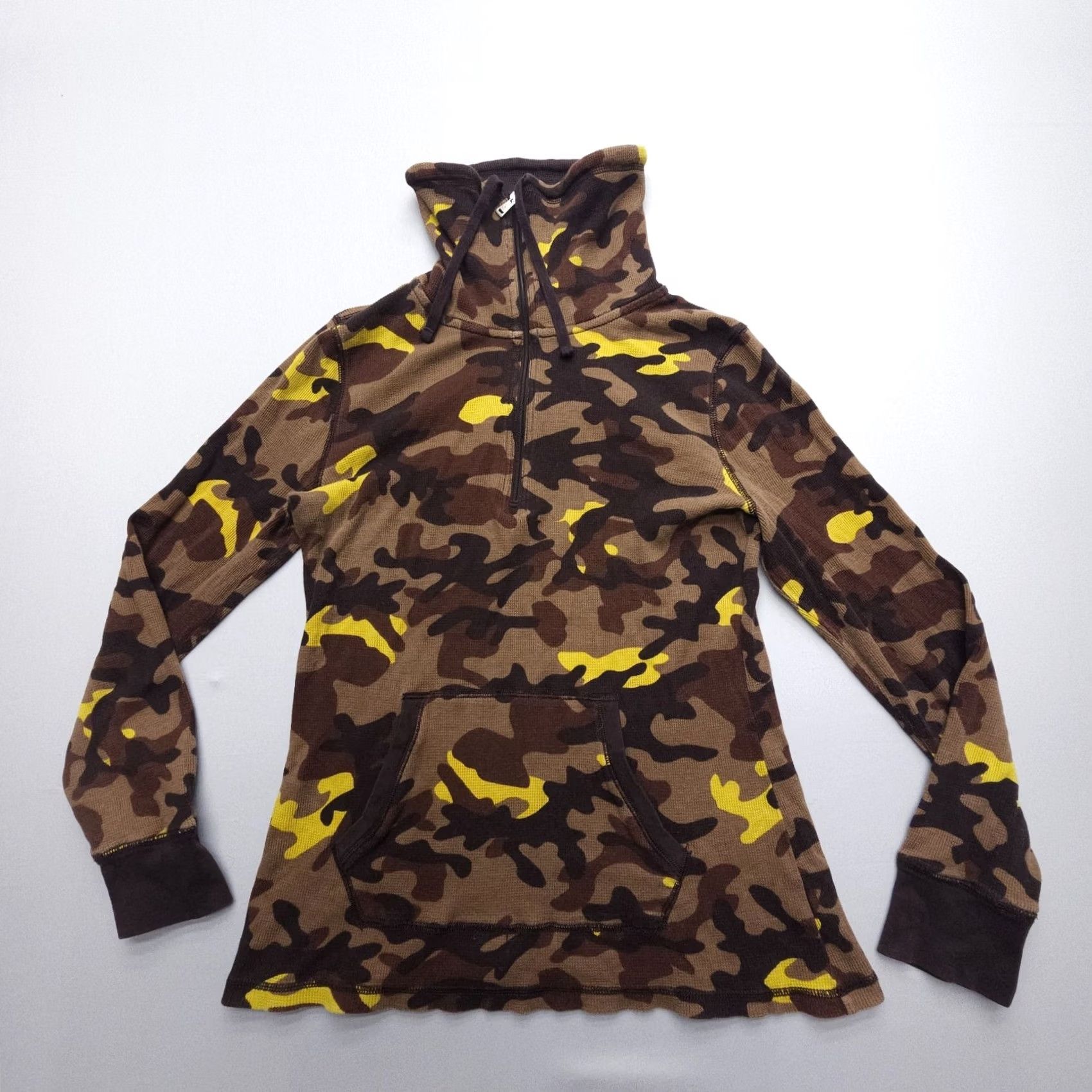 Ralph Lauren Lauren Ralph Lauren Active Thermal Waffle Knit 1/2 Zip Pullover Size Medium Camo Shirt Womens Slim`}> Size M / US 6-8 / IT 42-44 - 2 Thumbnail