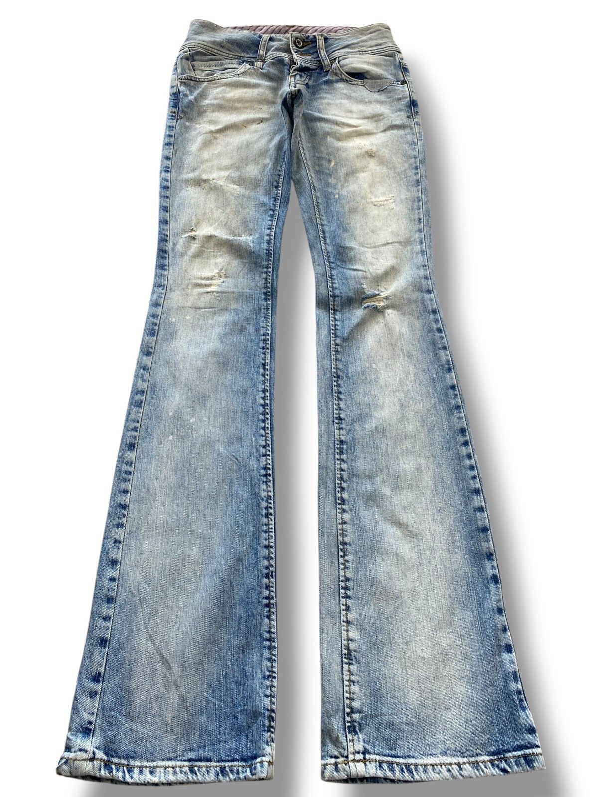 Japanese Brand Denim Rules Light Wash High Waist Boot Cut Style Jeans Size 28" / US 6 / IT 42 - 1 Thumbnail