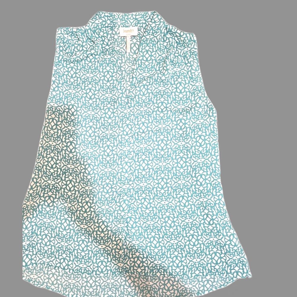 Laundry by Shelli Segal Laundry By Shelli Segal Top Womens XL Green V-Neck Sleeveless Dressy Career Shirt Blouse, Regular, Polyester Size XL / US 12-14 / IT 48-50 - 1 Thumbnail