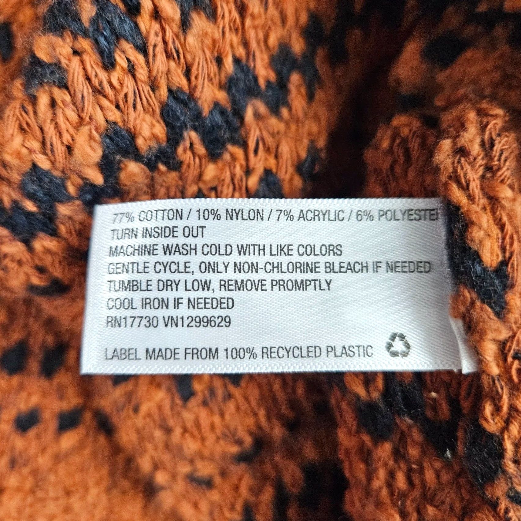 Vintage Knox Rose Sweater Womens Size S Brown Black Mock Neck Cotton Blend Long Sleeve Pullover Size S / US 4 / IT 40 - 5 Thumbnail