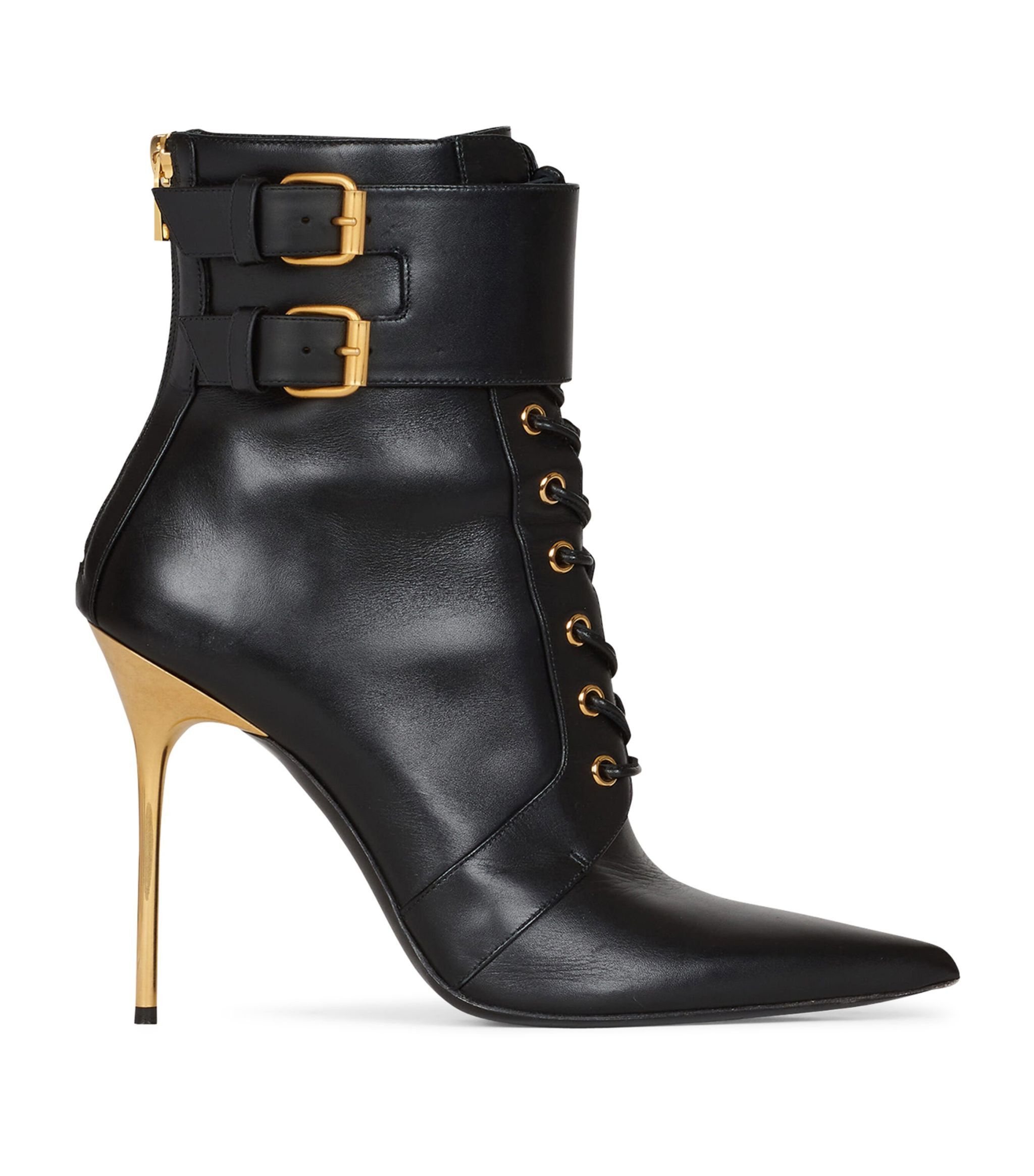 o1srvl11e0524 Leather Uria Ankle Boots in Black