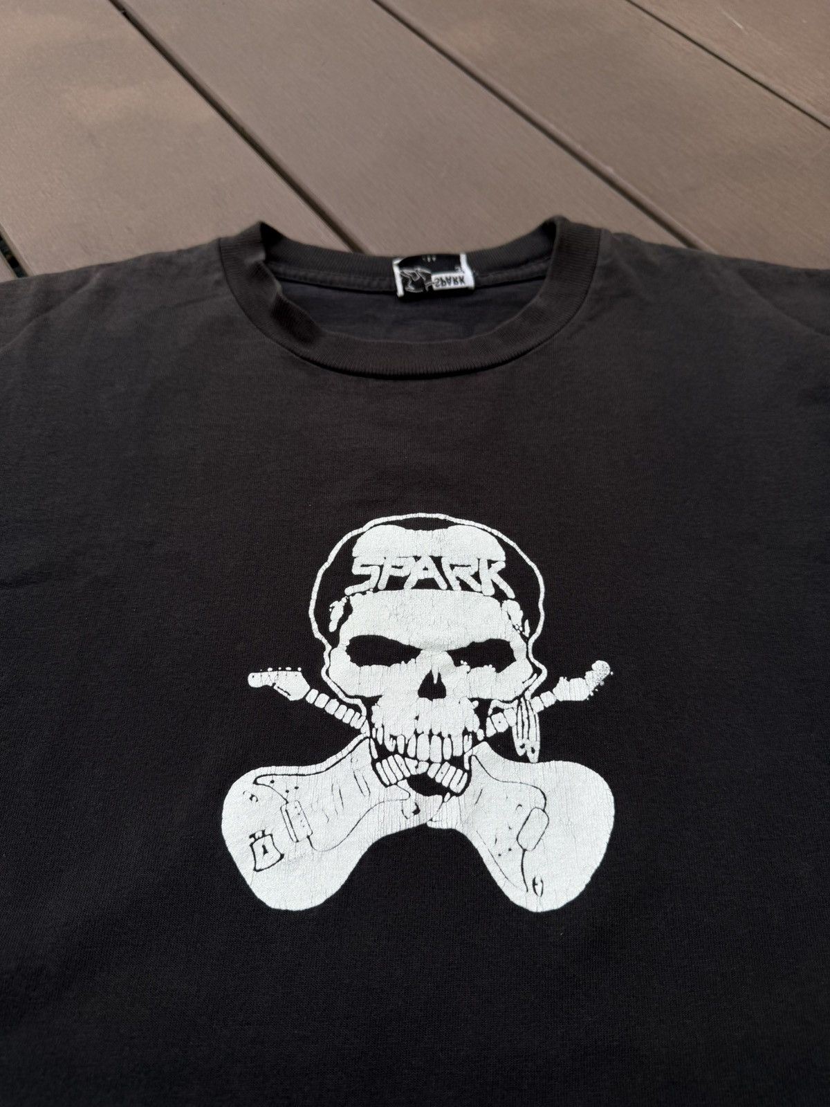 Vintage Spark Skull n Guitar skate tshirt Size US M / EU 48-50 / 2 - 6 Thumbnail