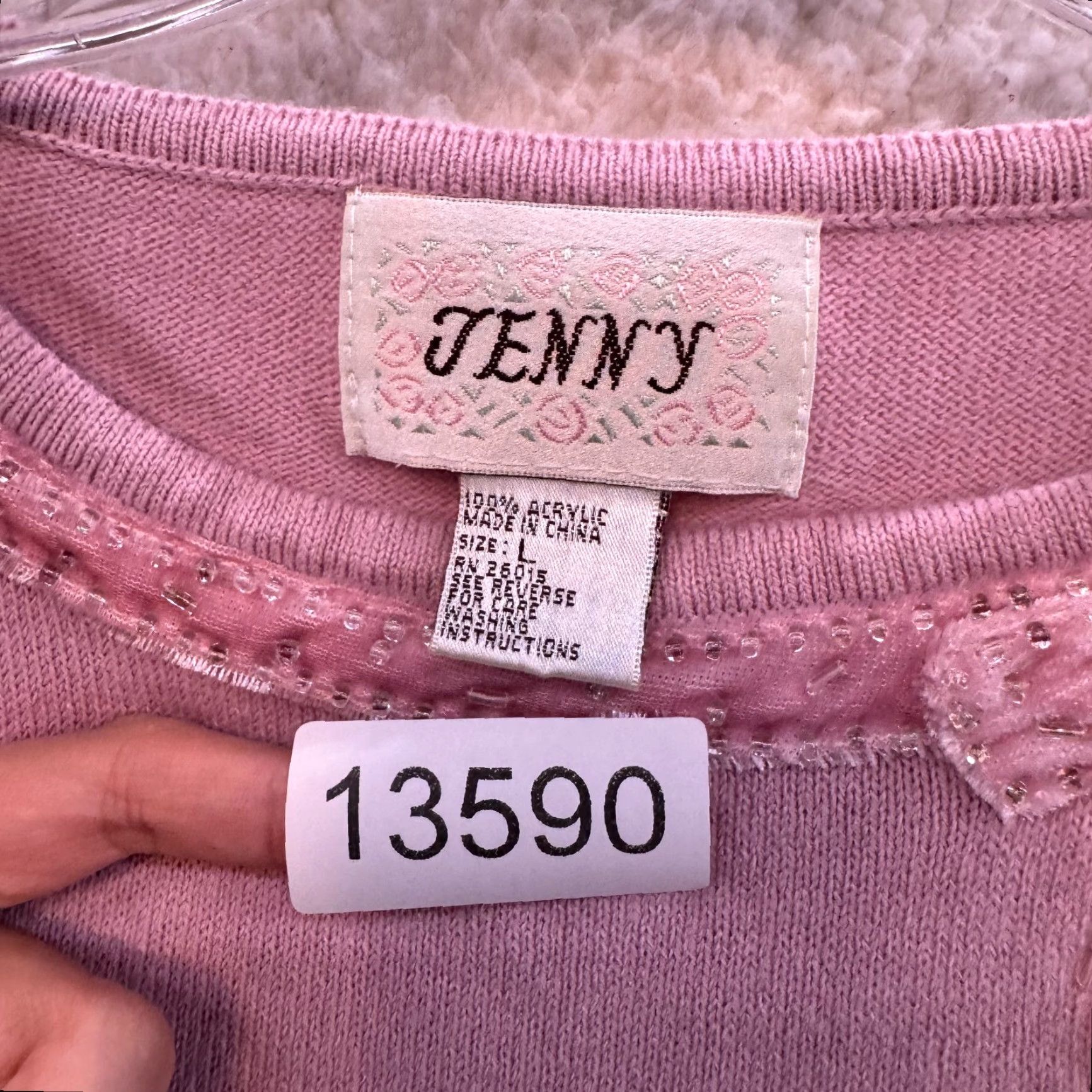 Vintage VINTAGE 90s Jenny Sweater Top L Pink Cottagecore Fairy Kei Coquette Grandma Shirt Mens Womens Girls Boys Size L / US 10 / IT 46 - 6 Thumbnail