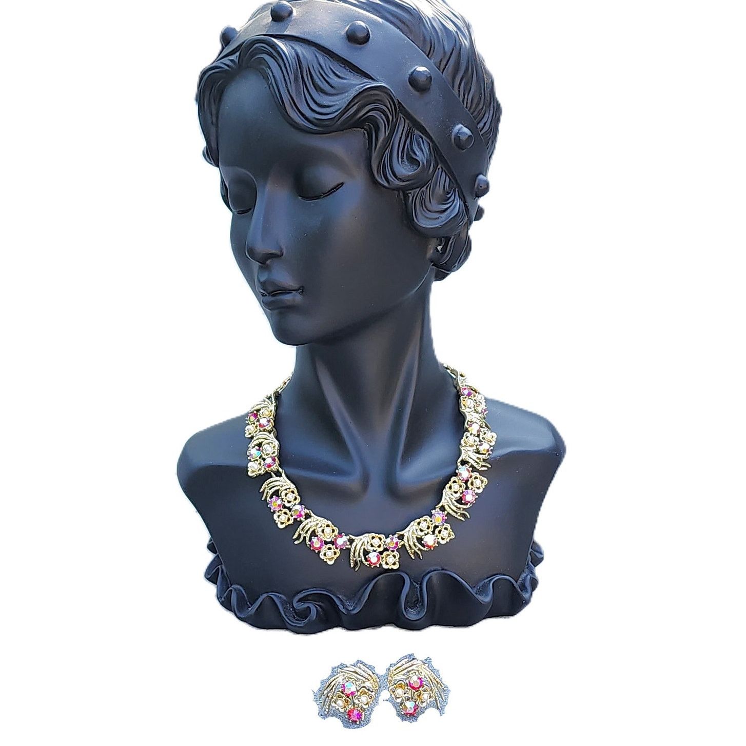 Designer VTG Signed Coro Aurora Borealis Rhinestone Demi Parure Set Size ONE SIZE - 2 Thumbnail